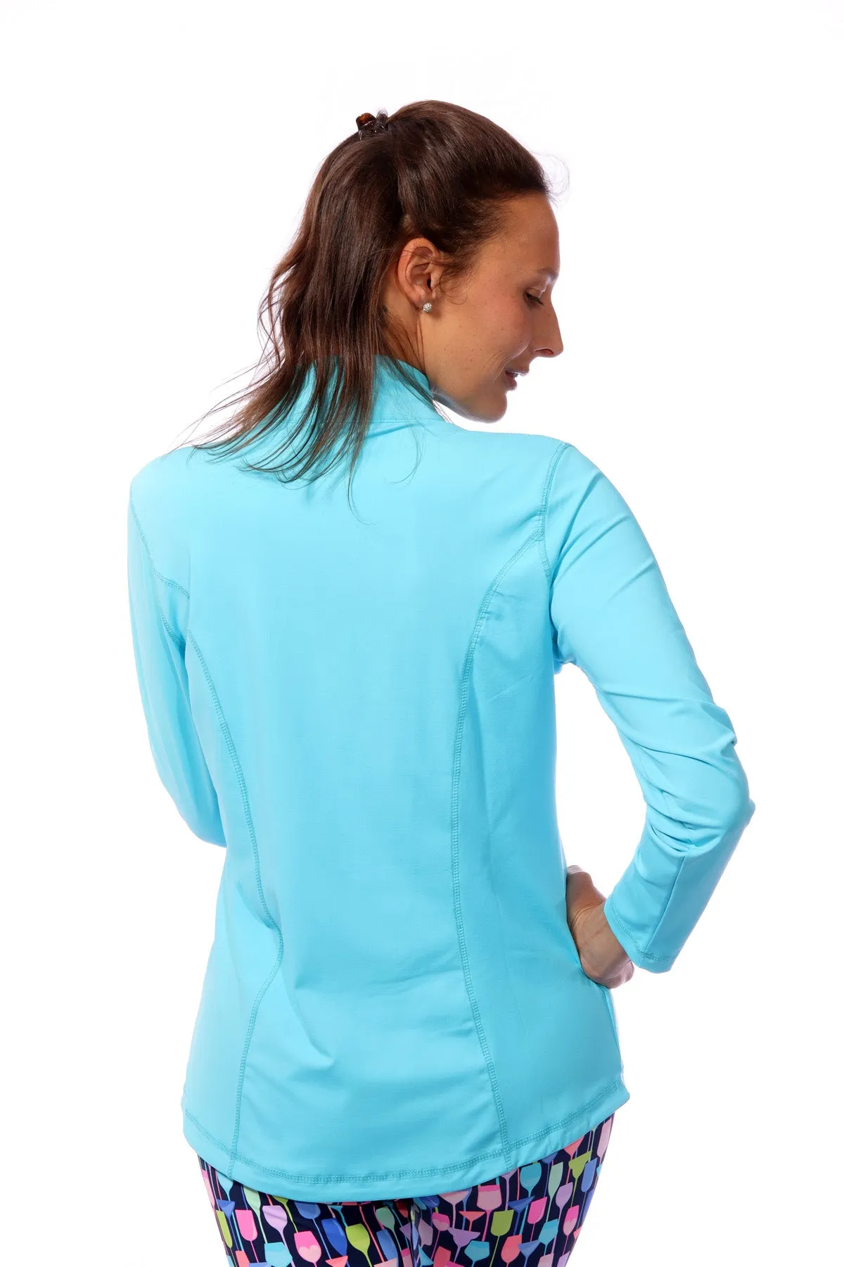 001- LuLu B Turquoise Zip Jacket