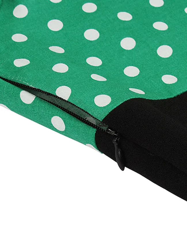 1950's Vintage Short Sleeve Polka Dot Swing Tea Dress