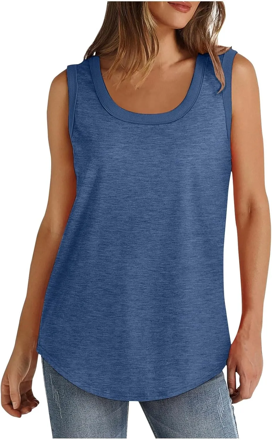 2 Pack Tank Tops for Women Summer Casual Sleveeless T Shirt Cozy Loose Crewneck Tanks 2025 Trendy Flowy Blouses