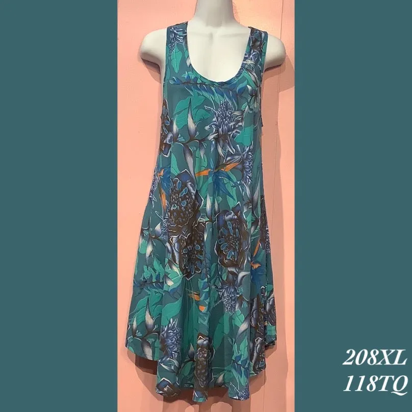 208XLX - 118TQ , Swing tank dress with pockets