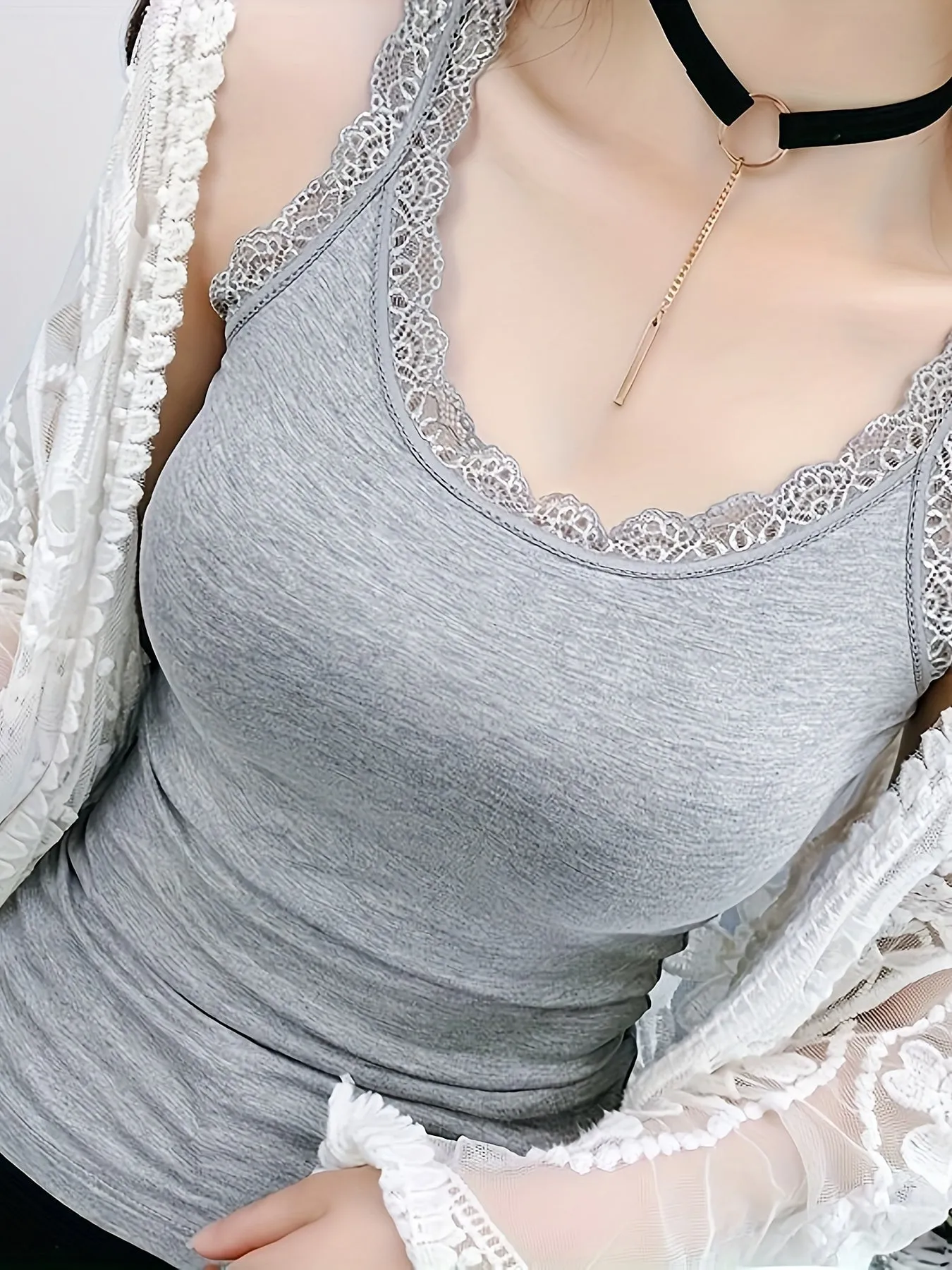 3-Pack Lace Trim Camisole Tops for Women