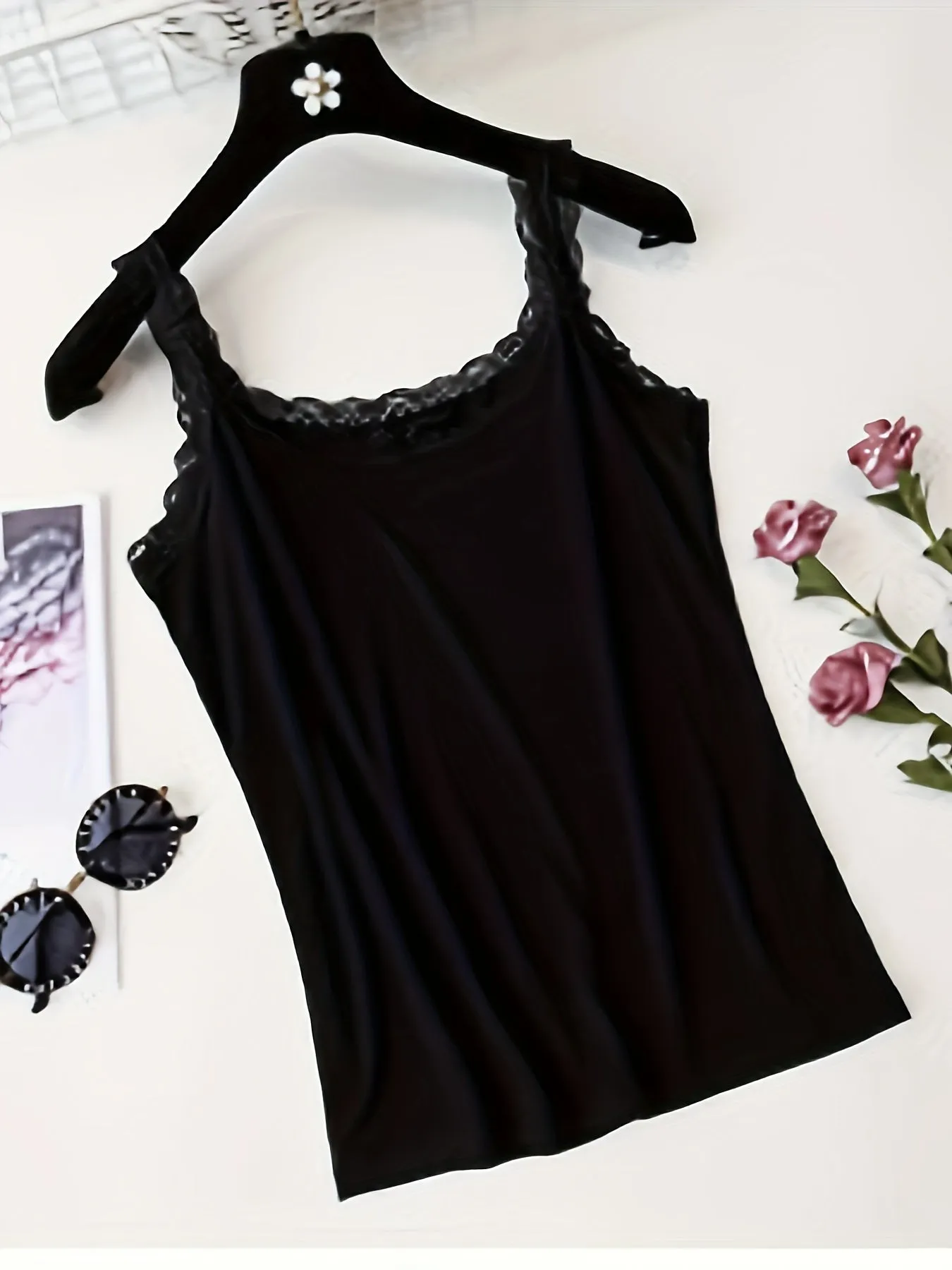 3-Pack Lace Trim Camisole Tops for Women