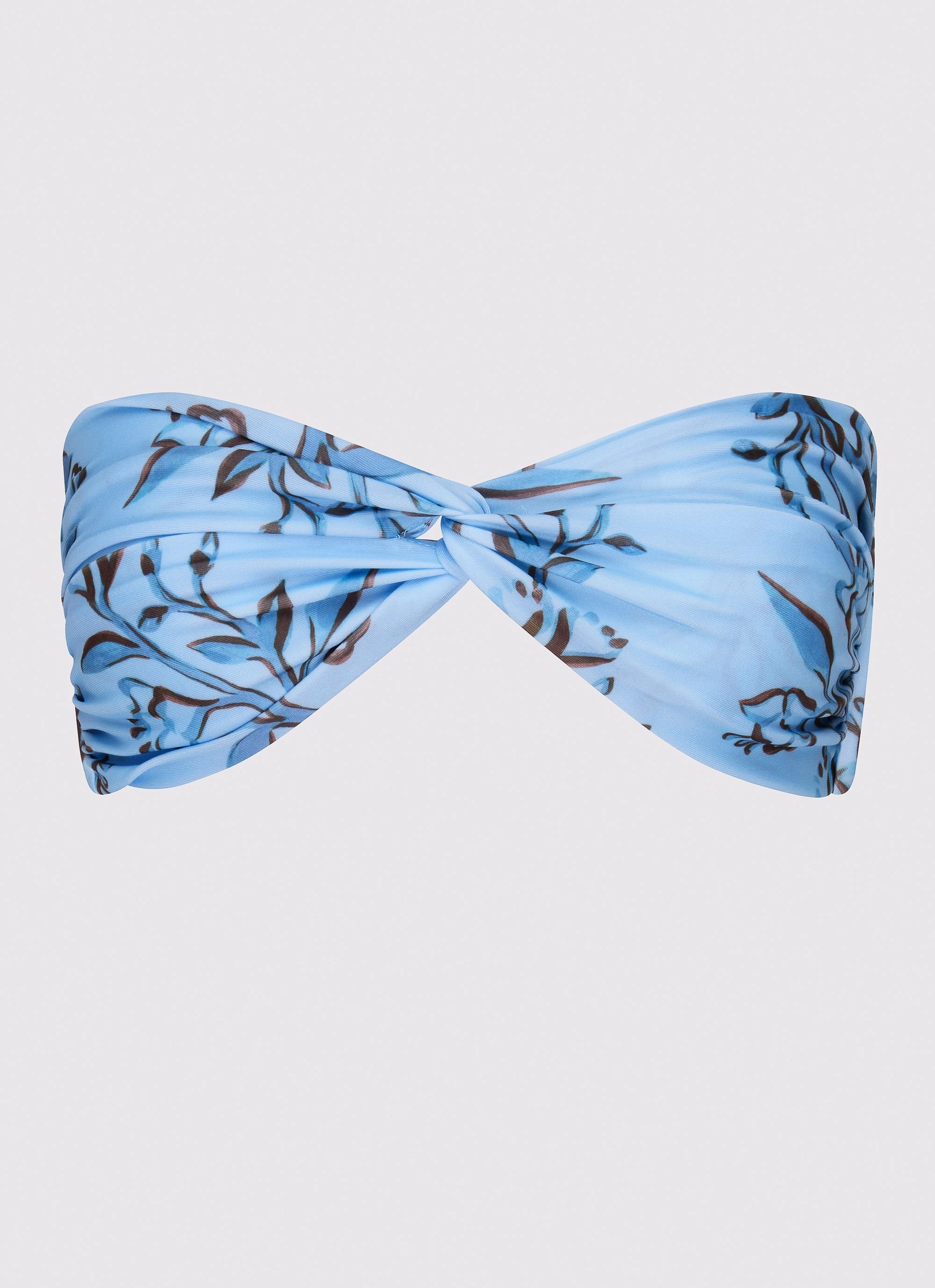 Sun Protection Beach Apparel Delta Bandeau Bikini Top - Blue Floral Print
