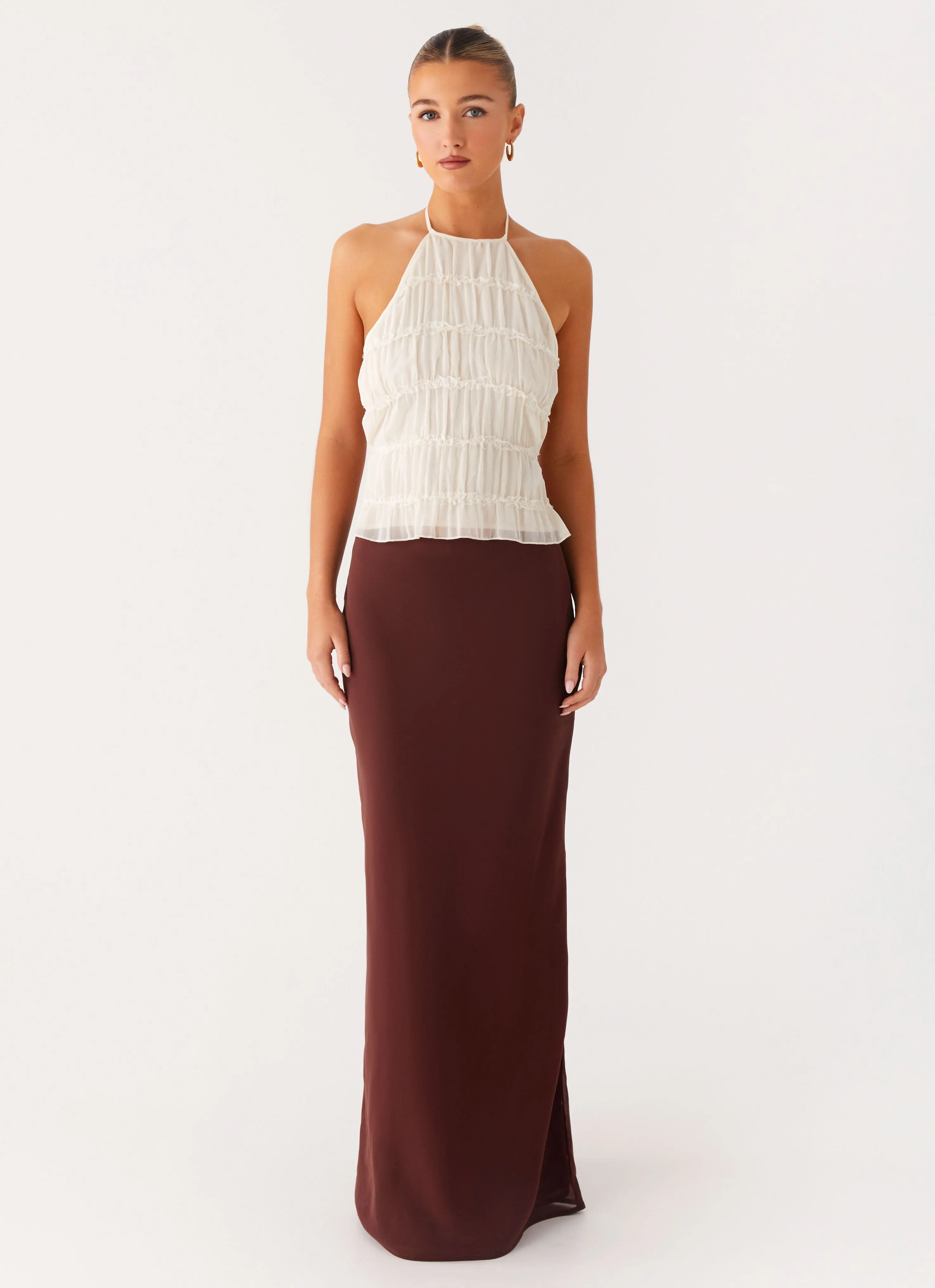 Smart Edge Sienna Sunset Maxi Skirt - Chocolate