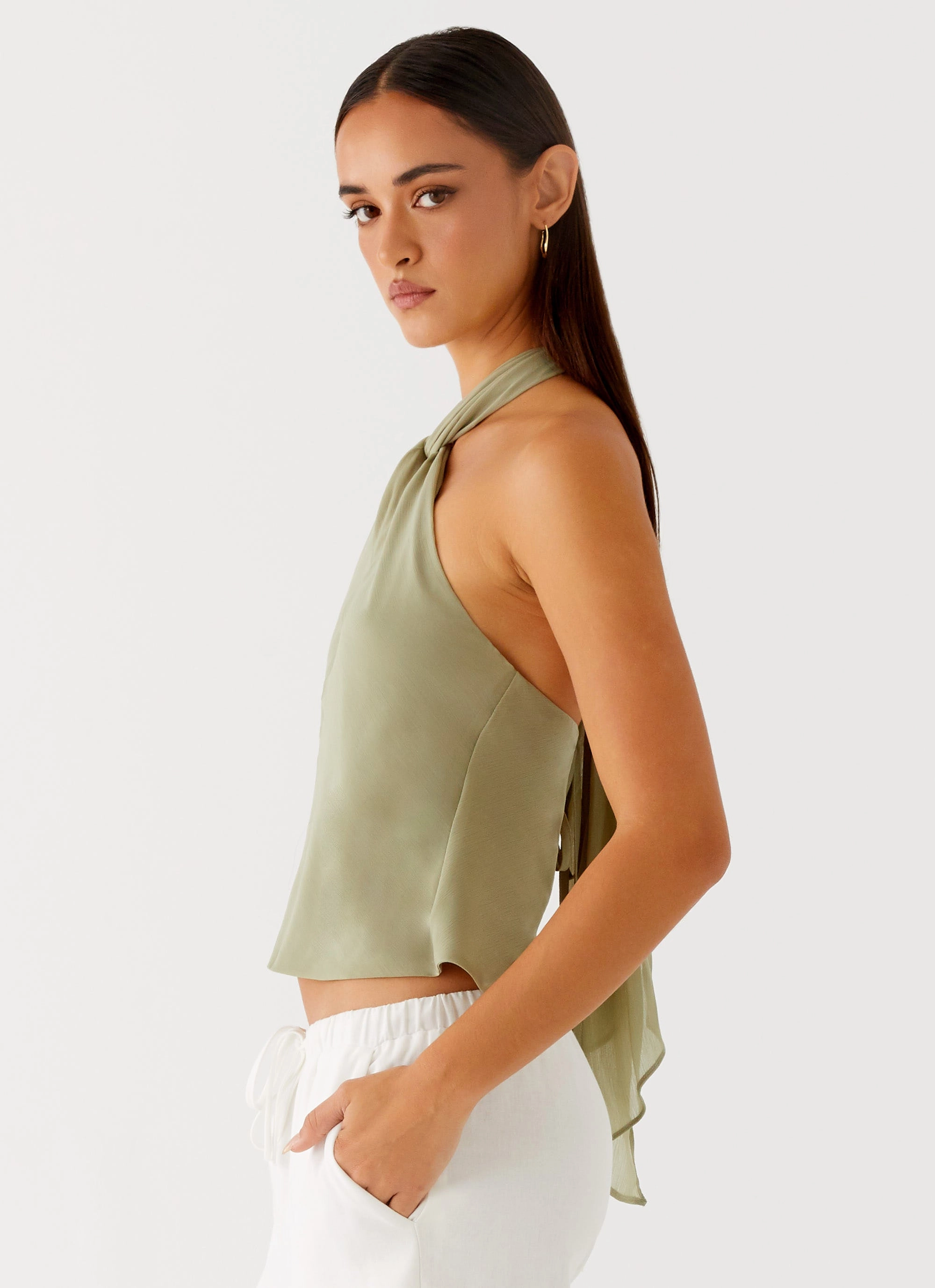 Maddox Scarf Top - Sage Temperature Regulating Fabric