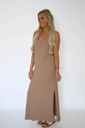 DurableBlend Palisades Midi Dress - Iced Coffee