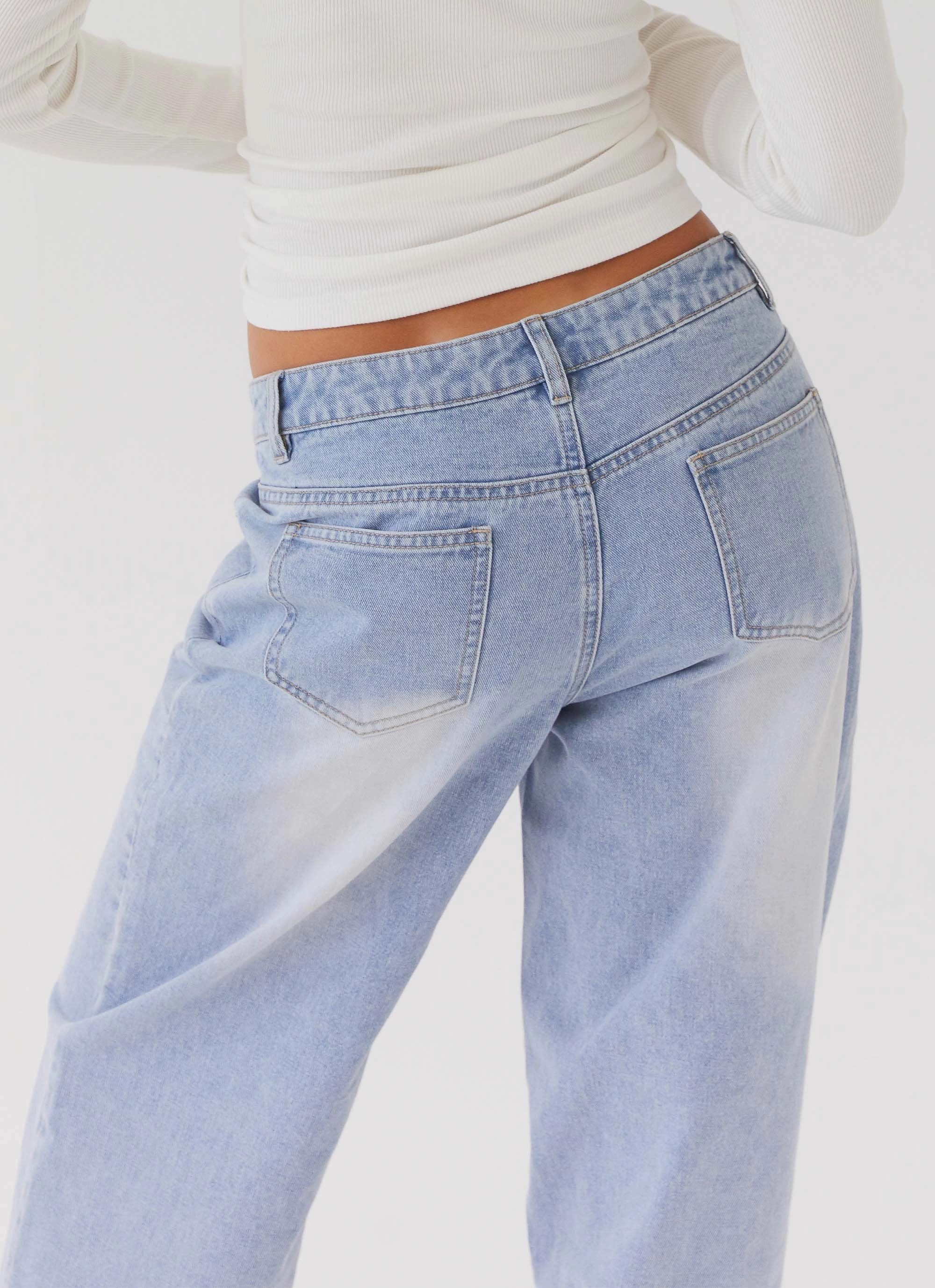 Keanna Low Rise Denim Jeans - Light Blue Denim finish Body Aligned