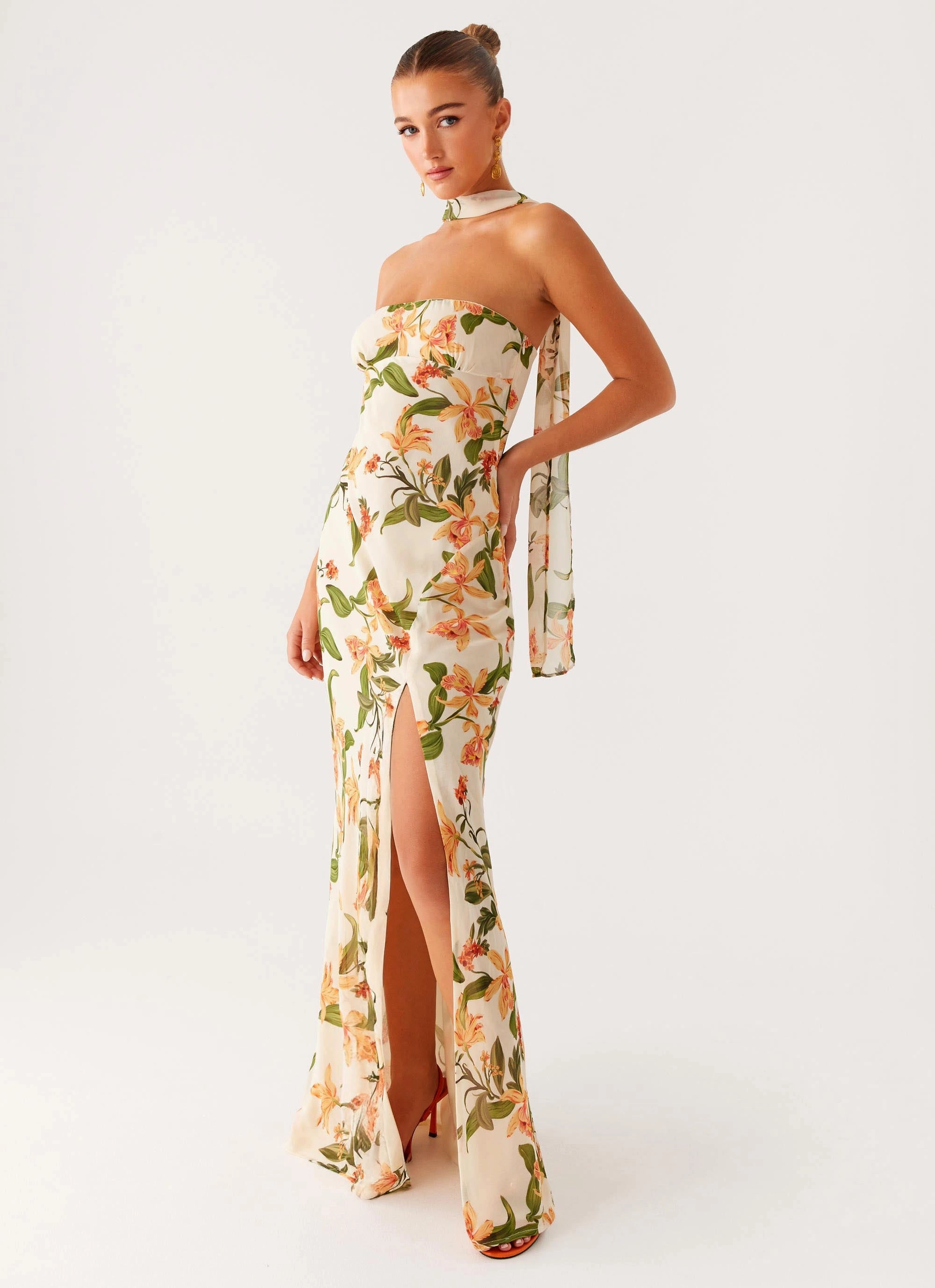 Perfect Look Gali Strapless Maxi Dress - Floral Print