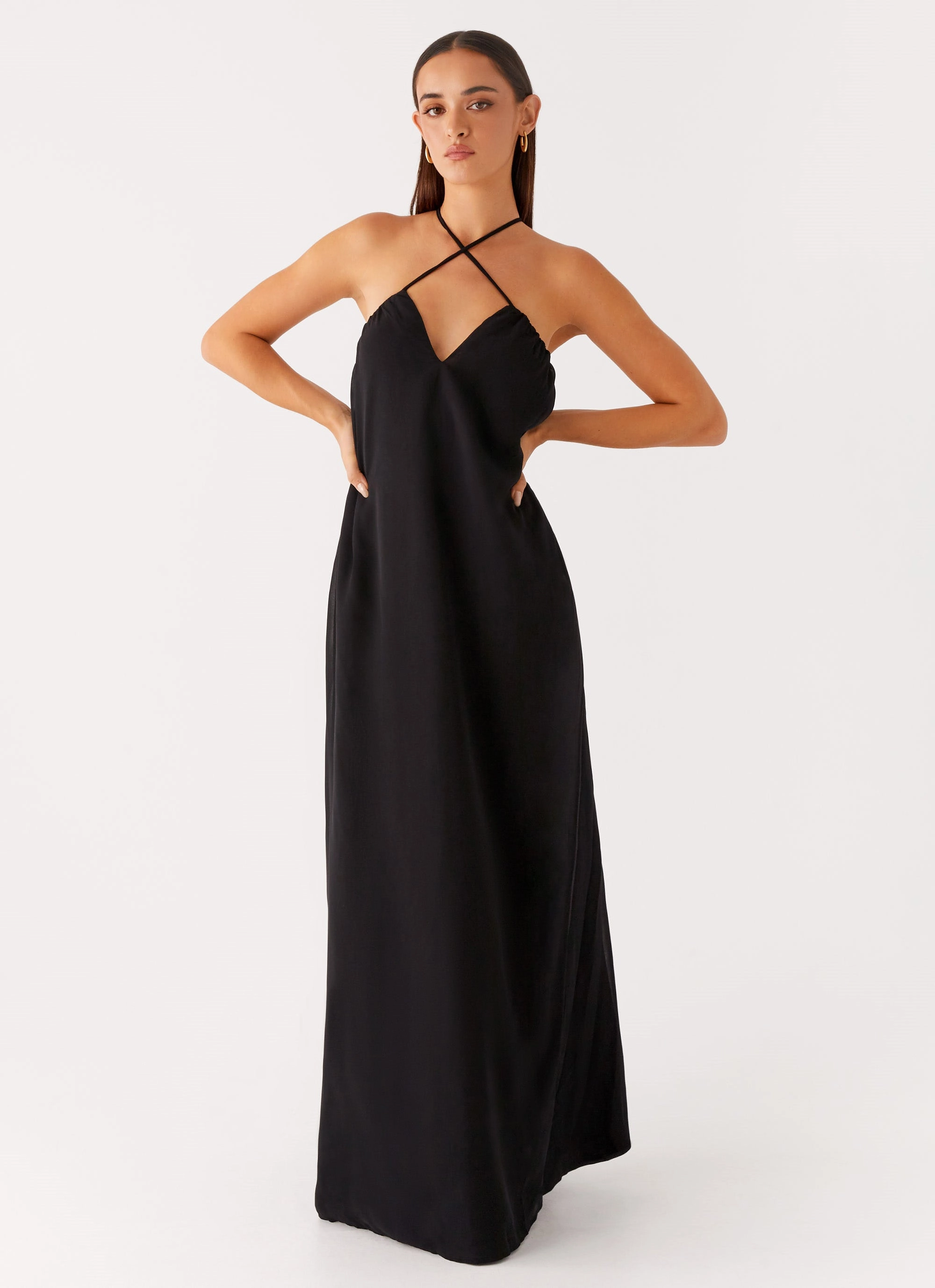 Saba Maxi Dress - Black Subtle Charm Neutral-Shade