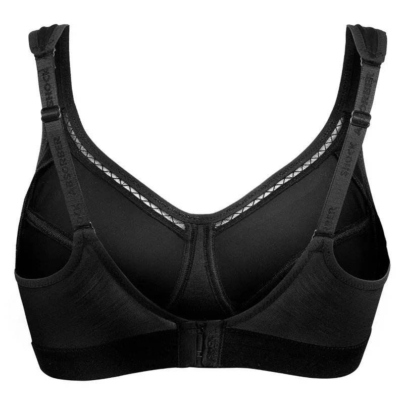 Active Classic Support Black Sports Bra - Shock Absorber