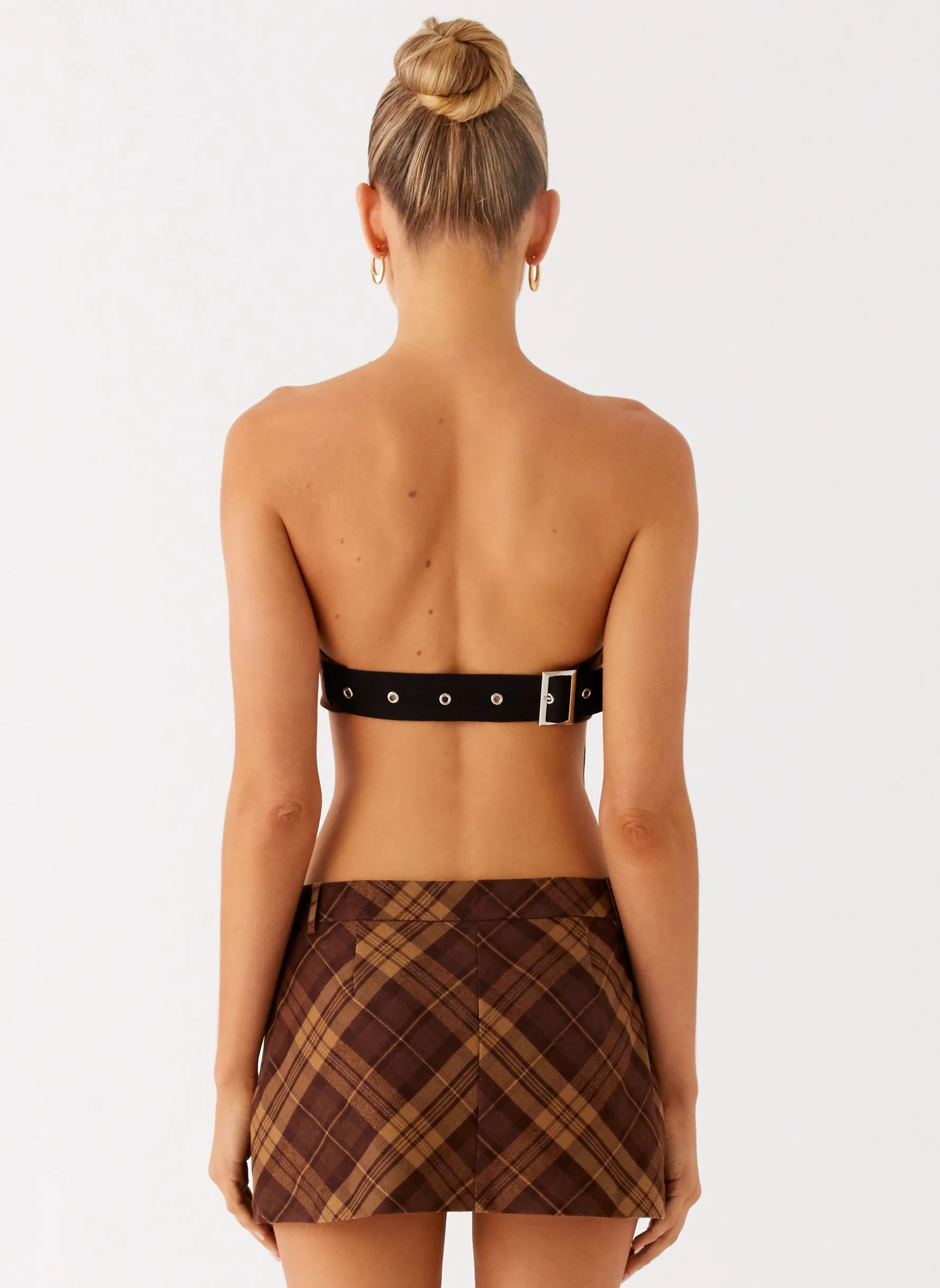 Benson Mini Skirt - Plaid Chill Tones Crisp Fit