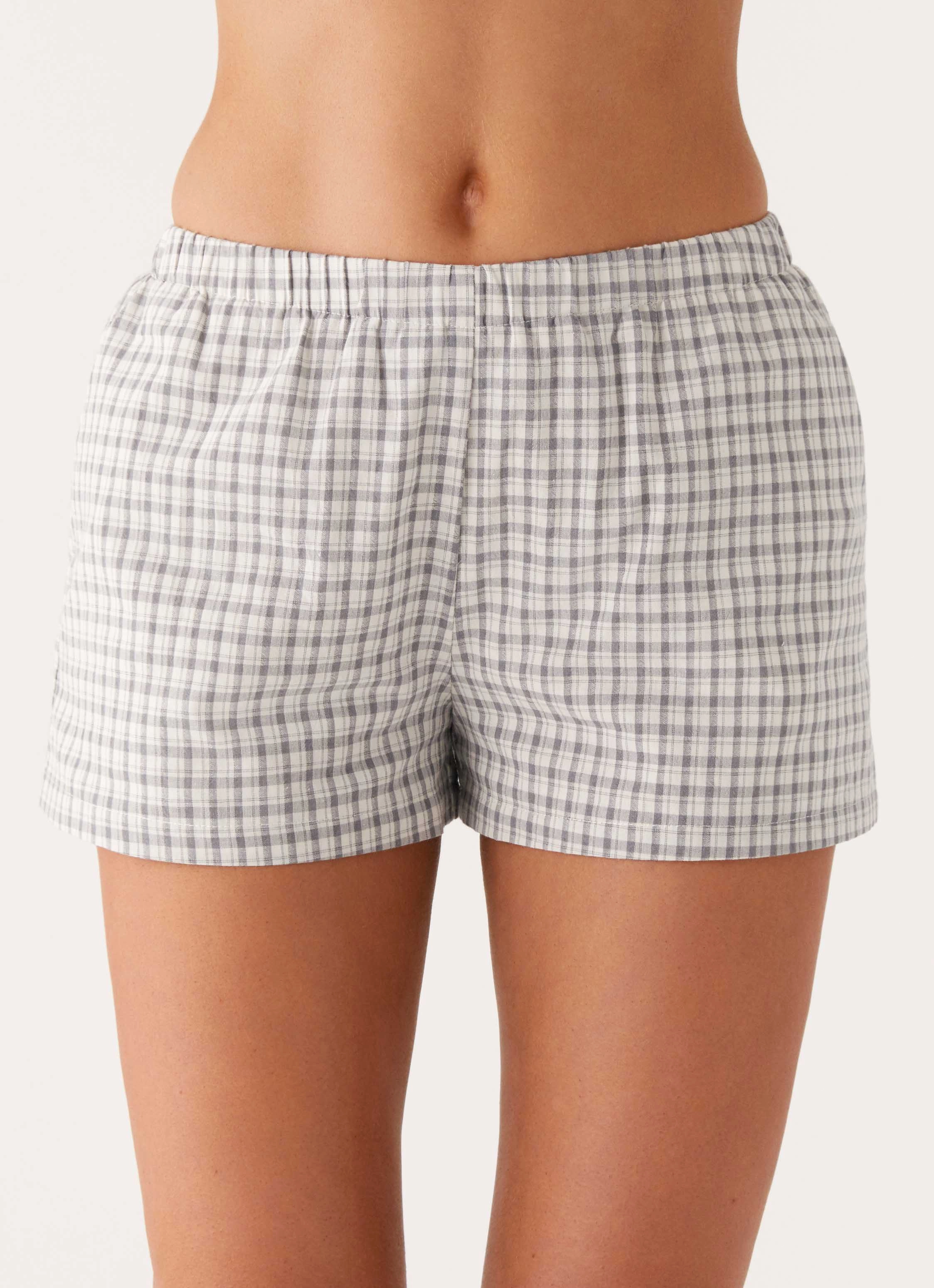 Adalina Shorts - Grey Check Clean Silhouette