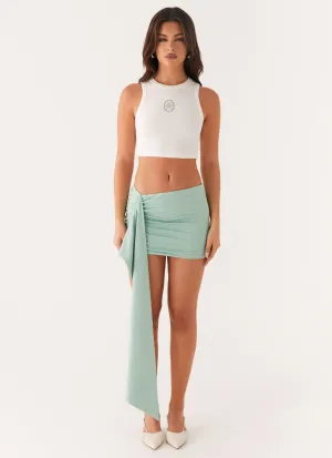 Adalyn Mini Skirt - Mint Fresh Detail Celebrity Style Easy Comfort Adalyn Mini Skirt - Mint