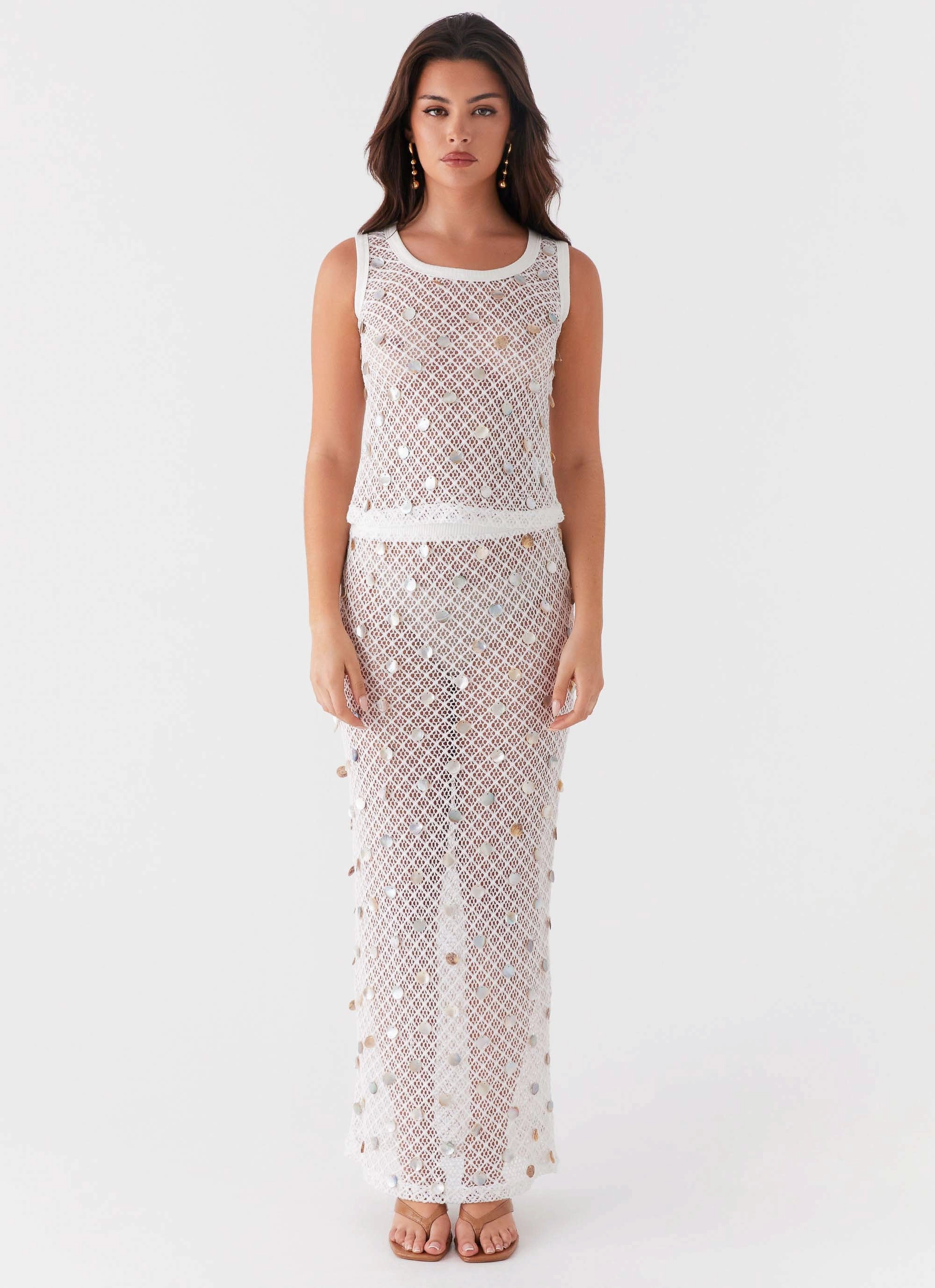 Chill Mode Whitehaven Shell Tank Top - White