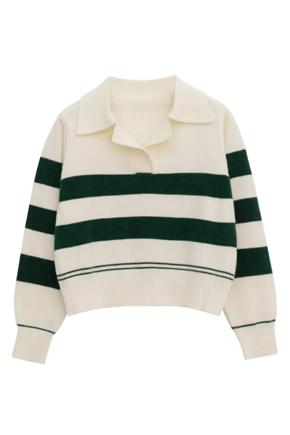 'Addison' Collared Stripe Short Sweater (2 Colors)
