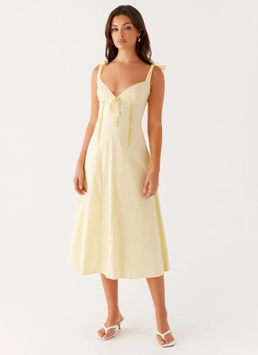 Adela Midi Dress - Yellow Essential Piece