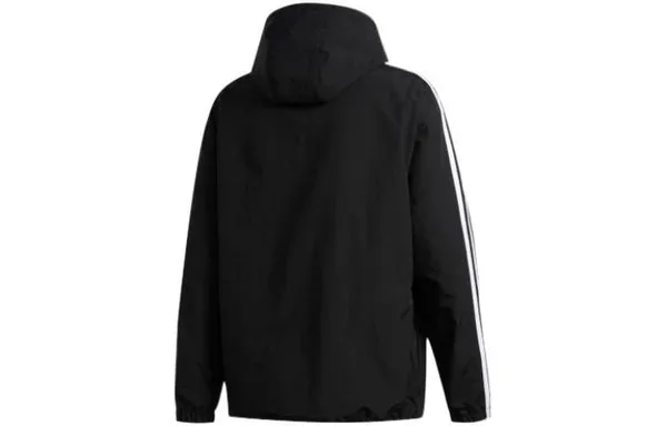 adidas originals Contrasting Colors Stripe Half Zipper Hooded Jacket Black, multicolor