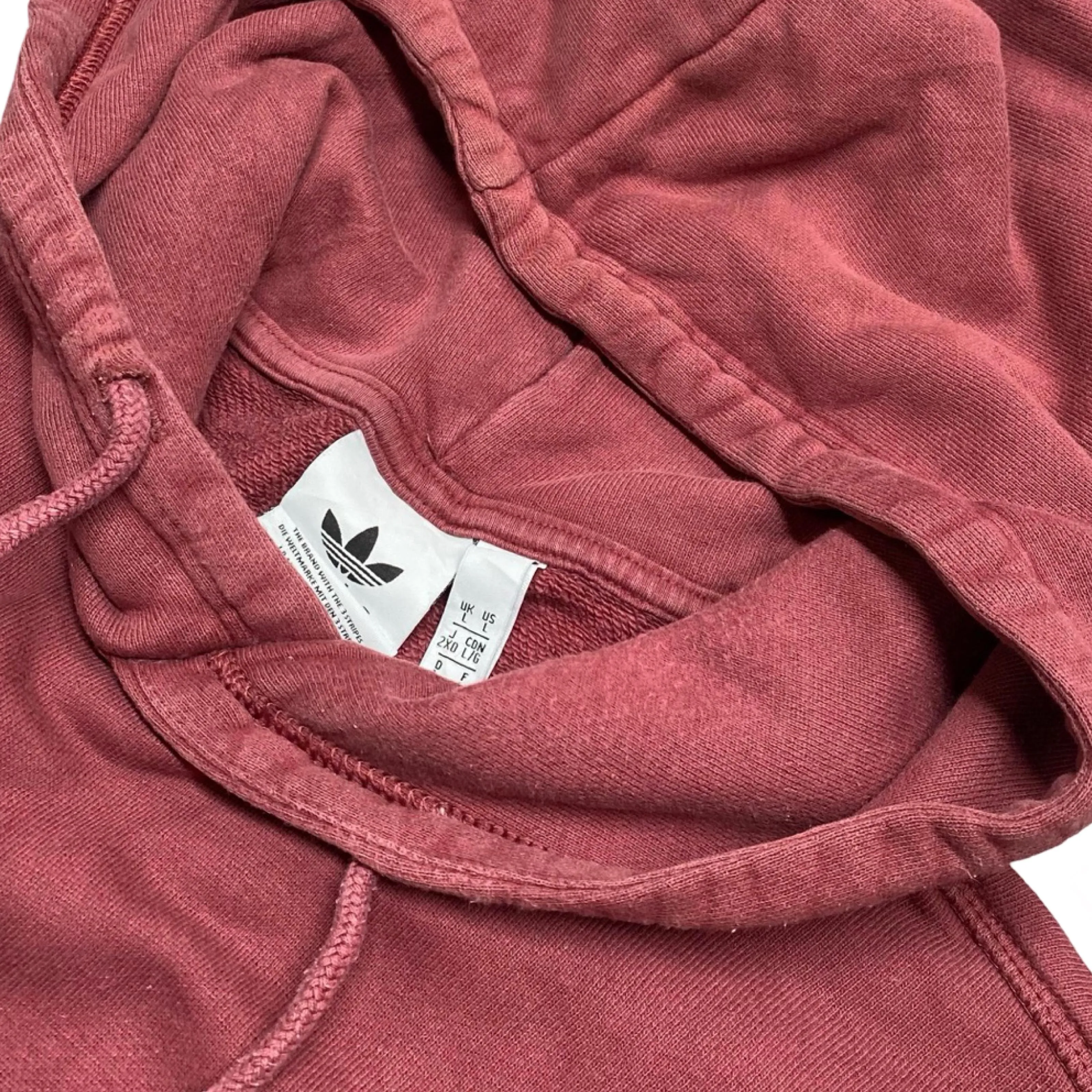 Adidas Originals Dusty Rose Hoodie with Embroidered Logo | Large