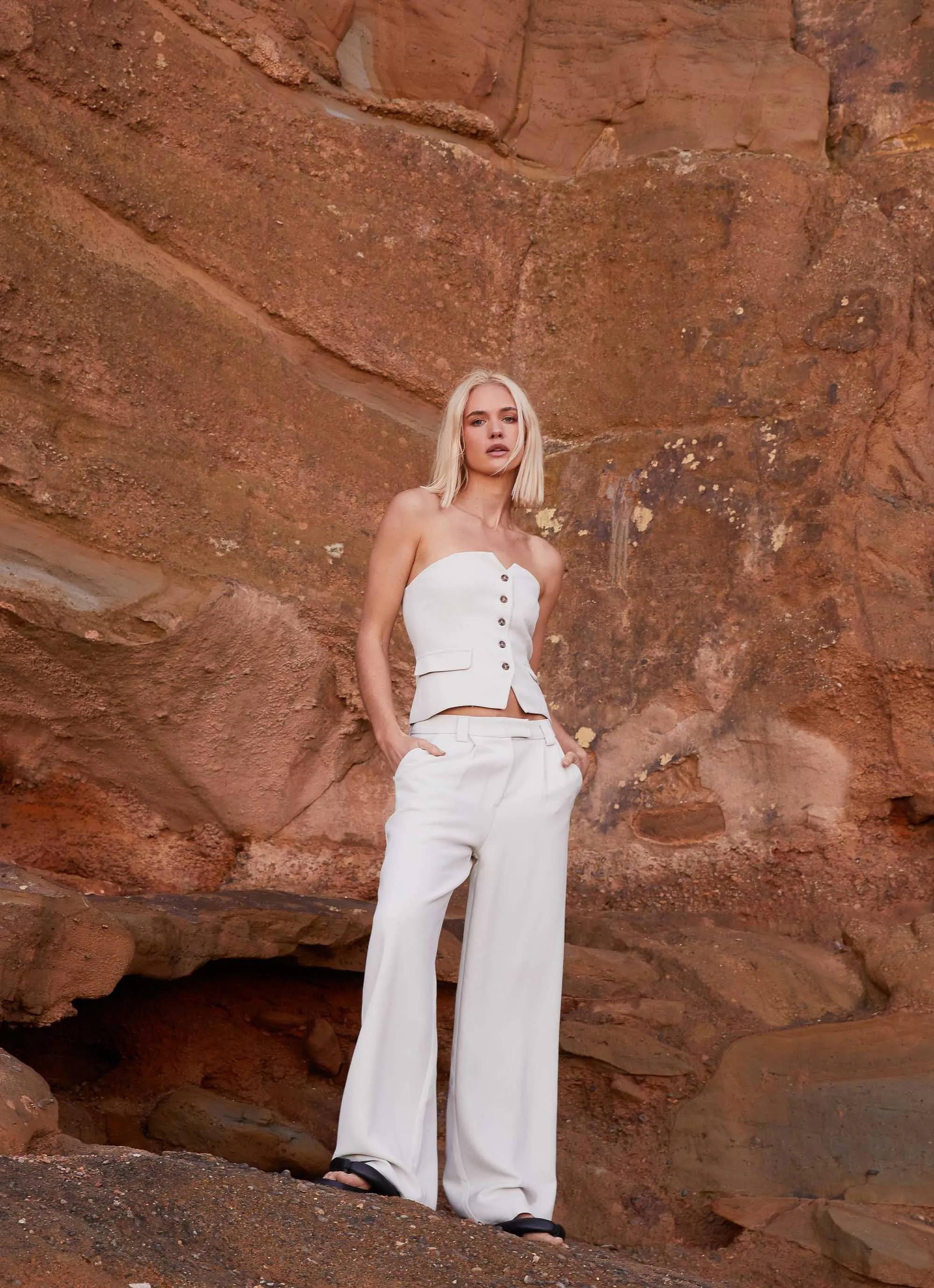 LowProfile Zipper SheerLayering Brianna Strapless Top - Pebble