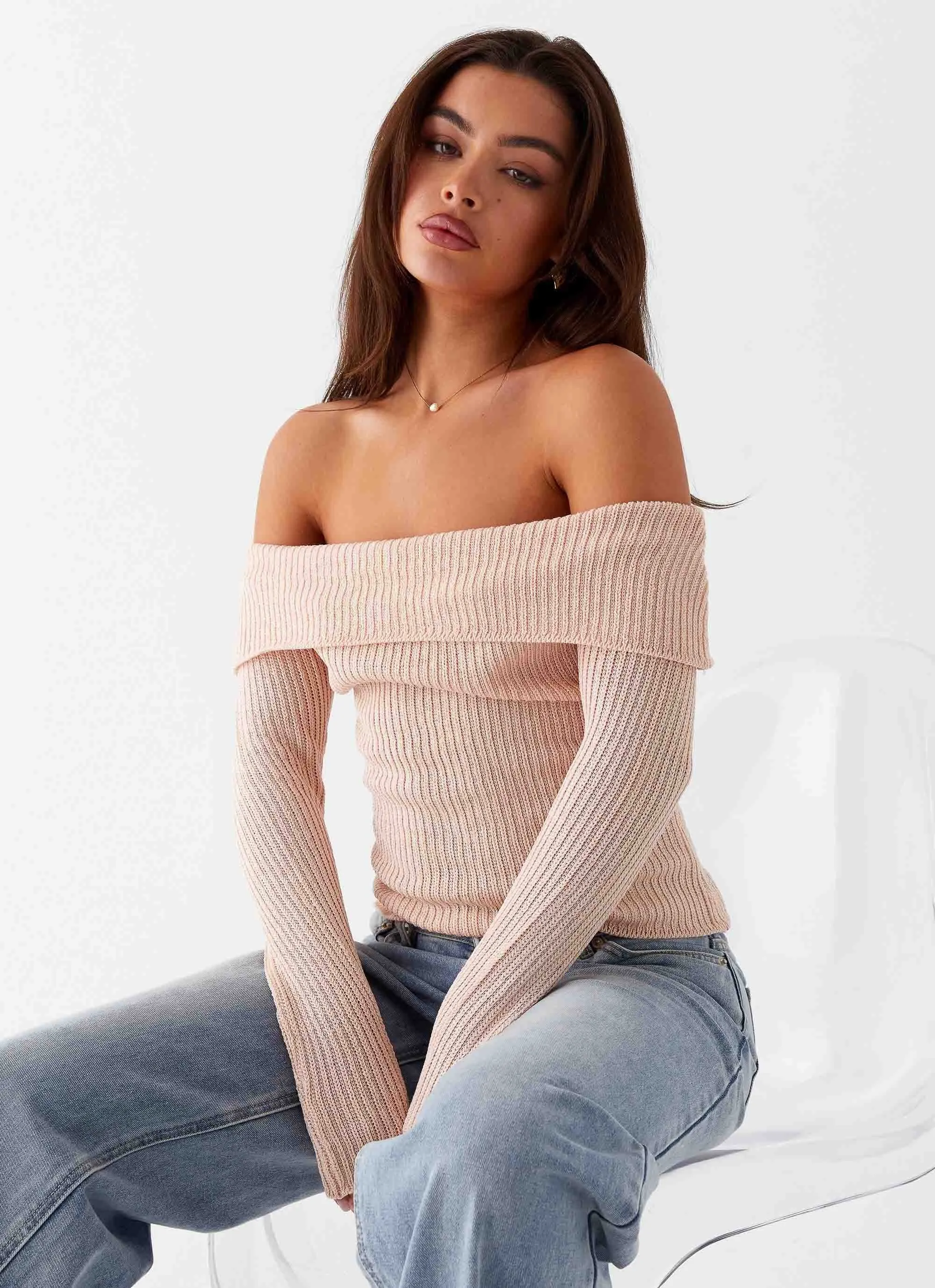 Rina Long Sleeve Knit Top - Blush Thermal regulation Reverseble Design