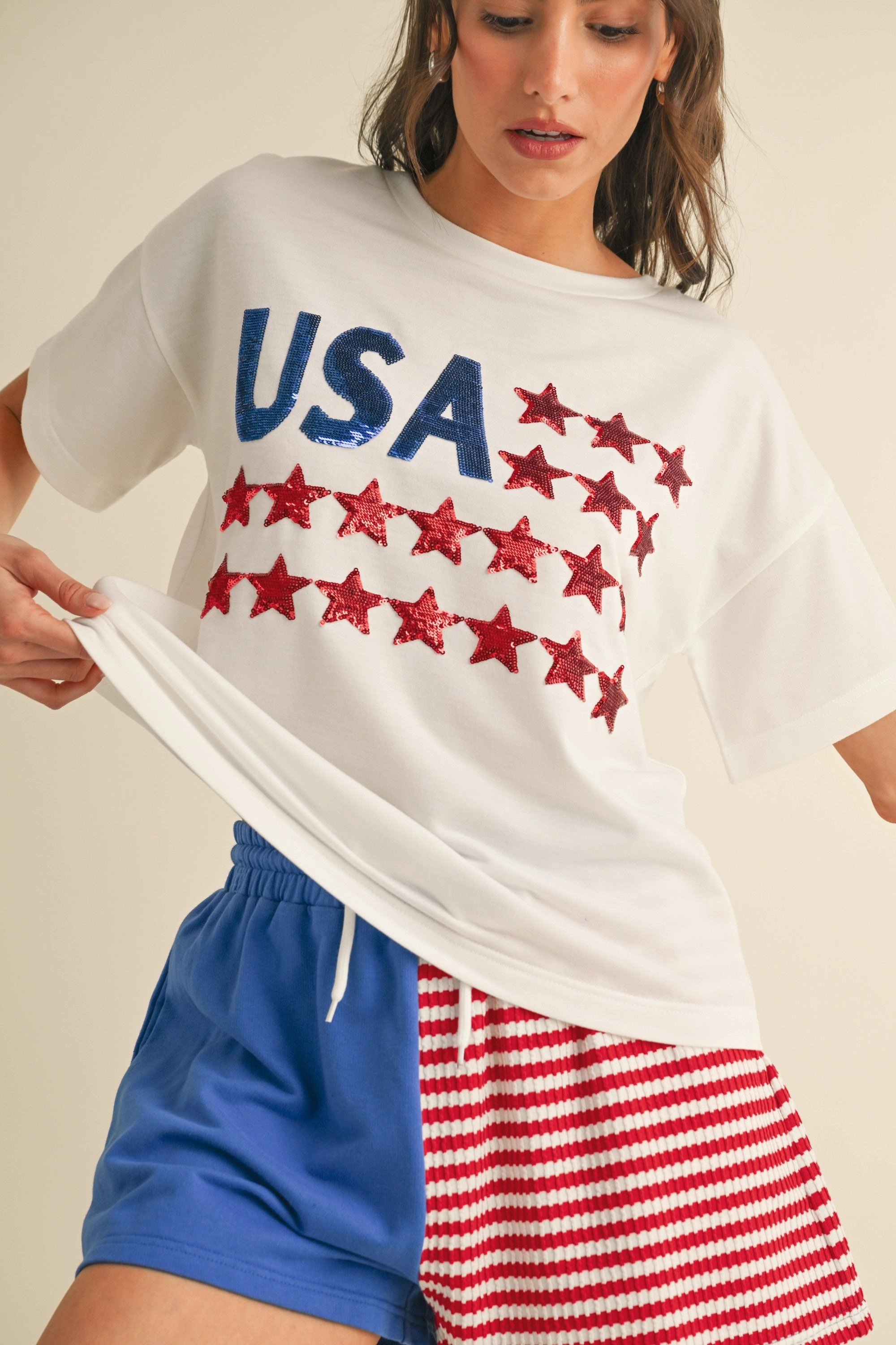 Star Spangled Tee(FINAL SALE) Contoured Armhole Design