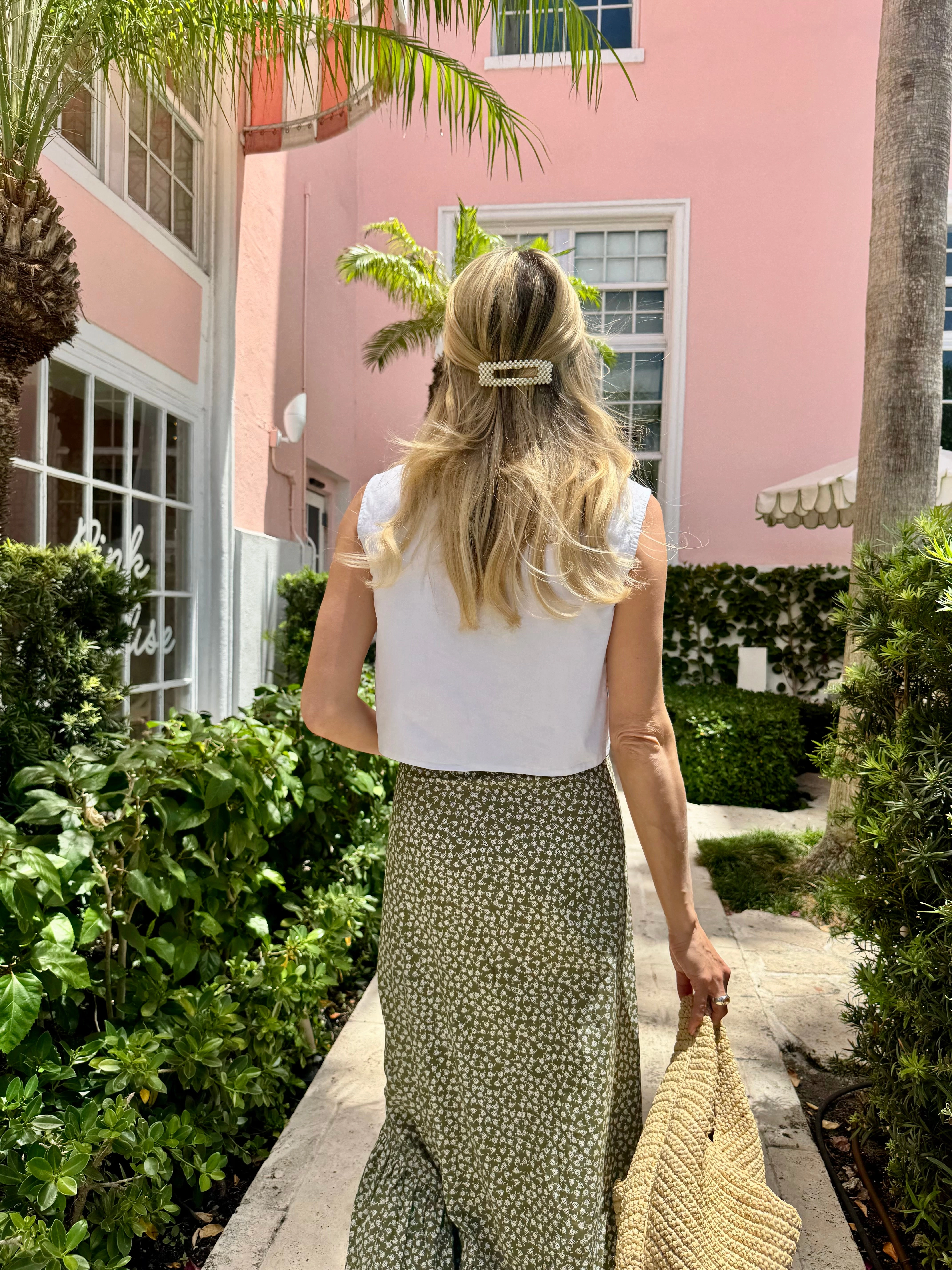 MASON'S DAUGHTER | Blythe Skirt, Olive Green & Ivory Printed Poplin Movement Fit high waisted