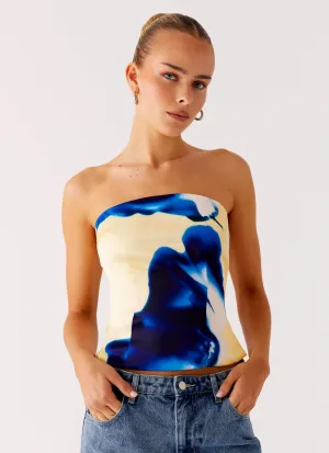 AdjustableCuff Dreamy Skies Strapless Top - Heirloom Floral Dreamy Skies Strapless Top - Heirloom Floral BoxySilhouette Ventilated Panels