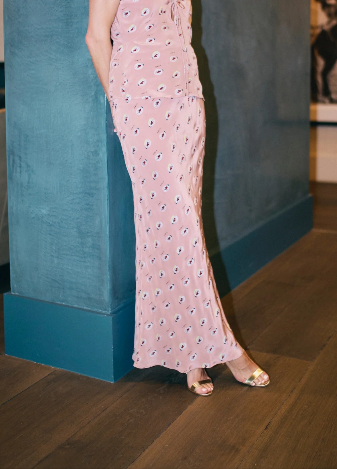 WrinkleResistantFinish MASON by MASON'S DAUGHTER | Esme Skirt, Rose Oyster Printed Silk Crepe de Chine