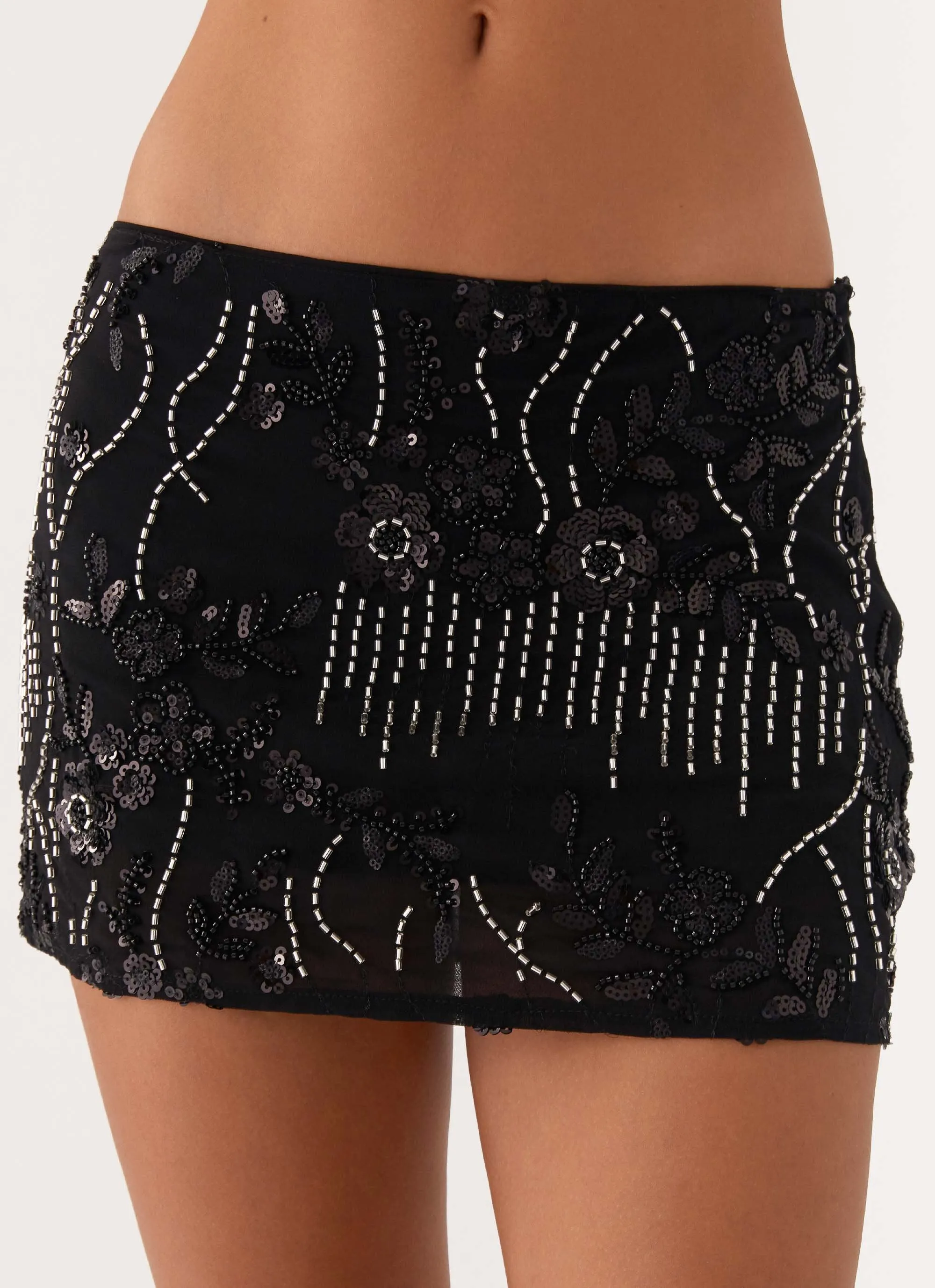 Adored By You Mini Skirt - Black Hemp Blend