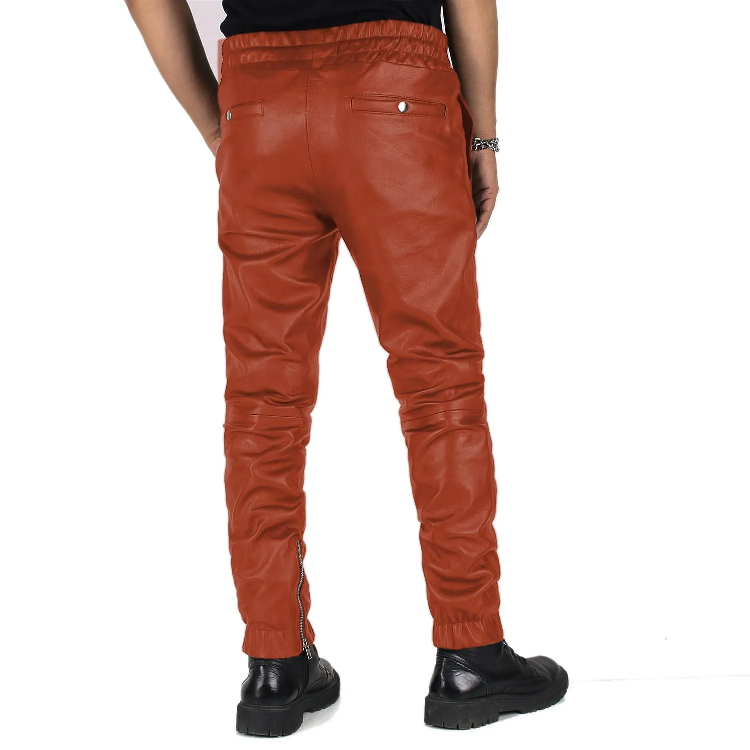 Aethor Men's Tan Faux Leather Pants