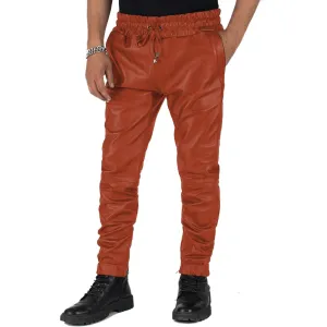 Aethor Men's Tan Faux Leather Pants