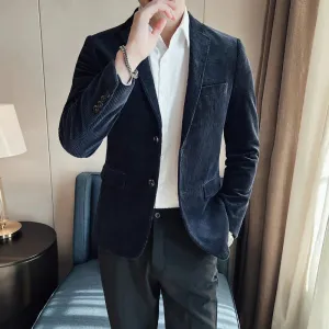 Aidase Men Spring High Quality Business Blazers/Male Slim Fit Corduroy Fashion Suit Jackets/Man leisure Tuxedo Plus Size S-4XL