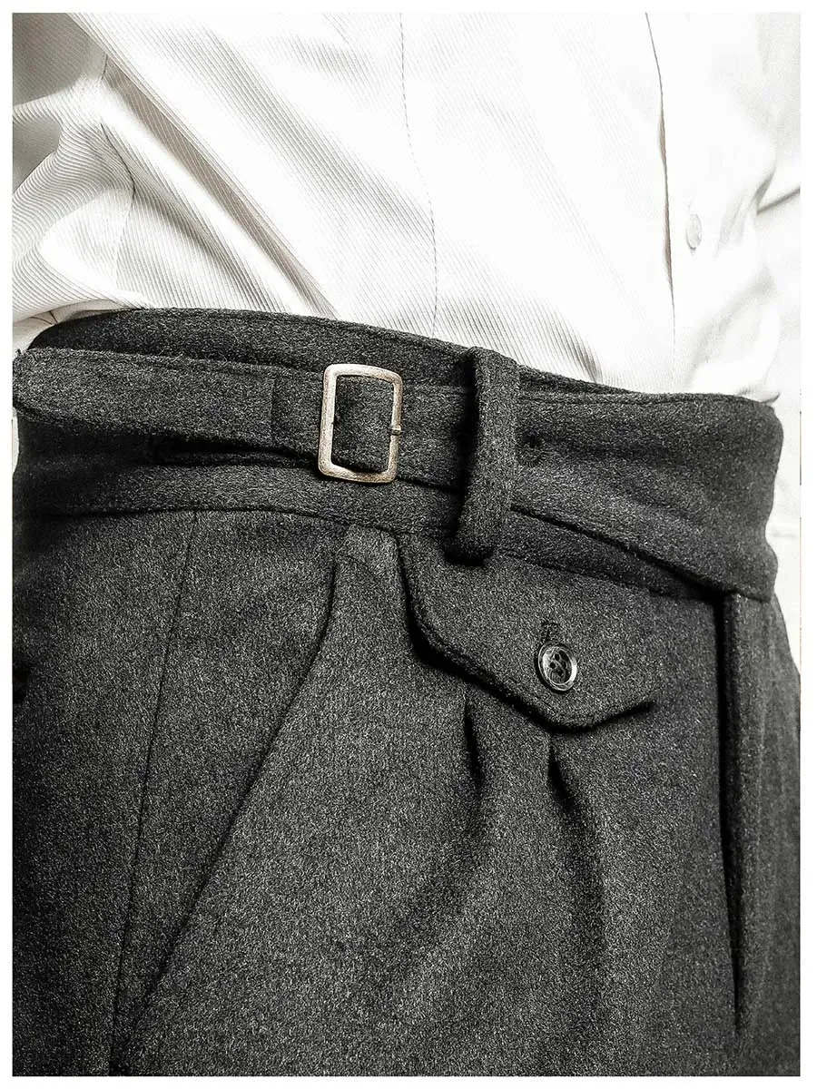 Aidase winter outfits men Autumn And Winter New Korge Men's Merino Wool Slim Pants Gurkha Woolen Thickened Casual Pants 9 Points Plus Size Thick 6XL