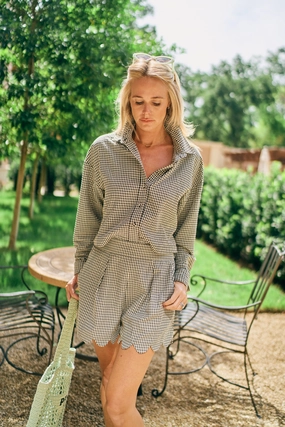 Airflow Ventilation Channels MASON'S DAUGHTER | Margot Short, Black & Ivory Gingham MASON'S DAUGHTER | Margot Short, Black & Ivory Gingham Quick Dry Performance