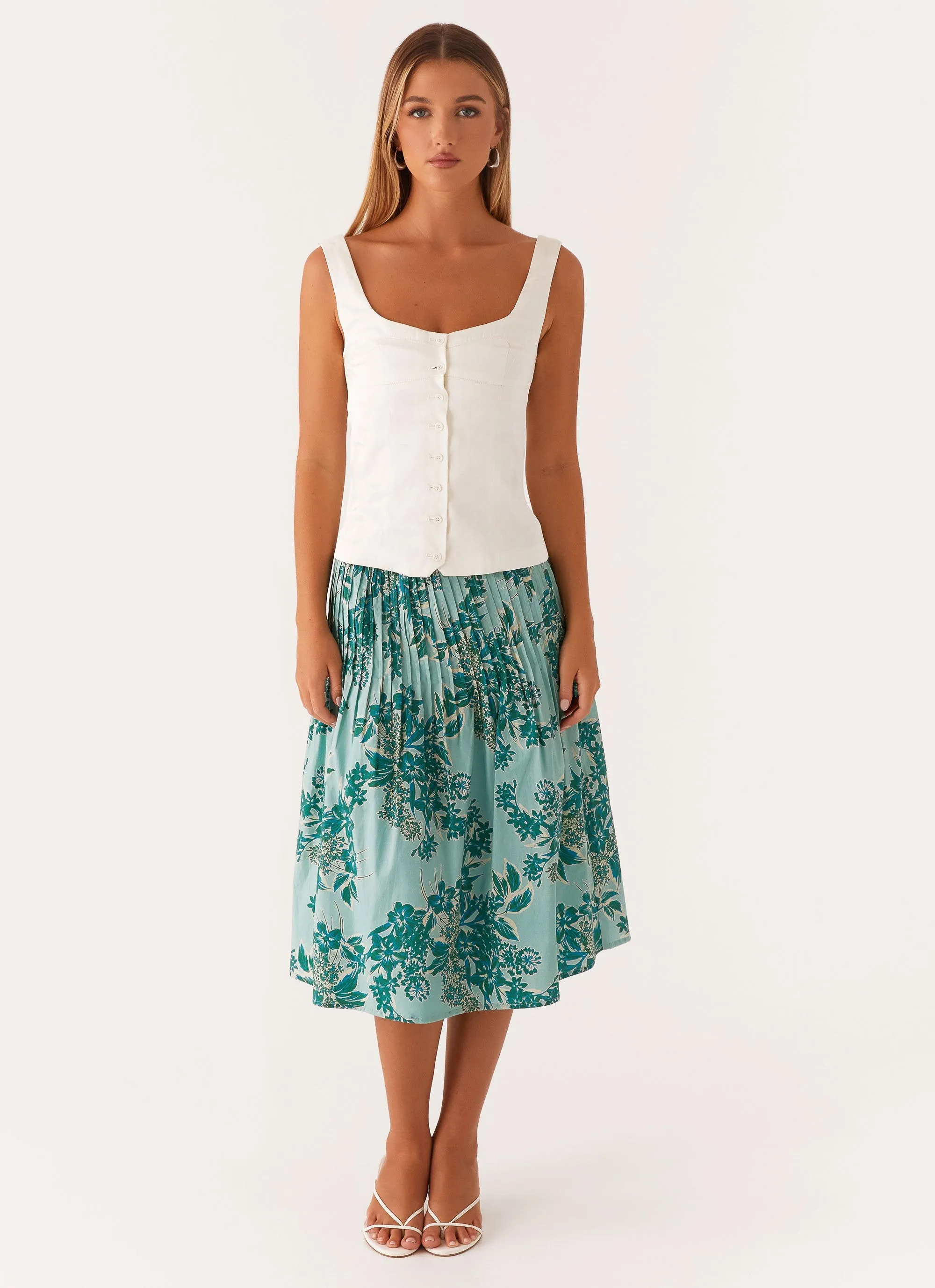 Fit Choice Dreamscape Midi Skirt - Cloud Nine Floral