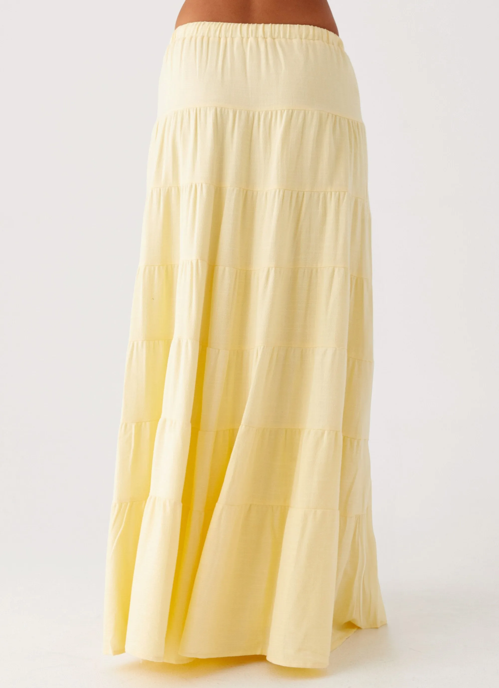Mariella Linen Maxi Skirt - Yellow Urban Fit Chic Tones