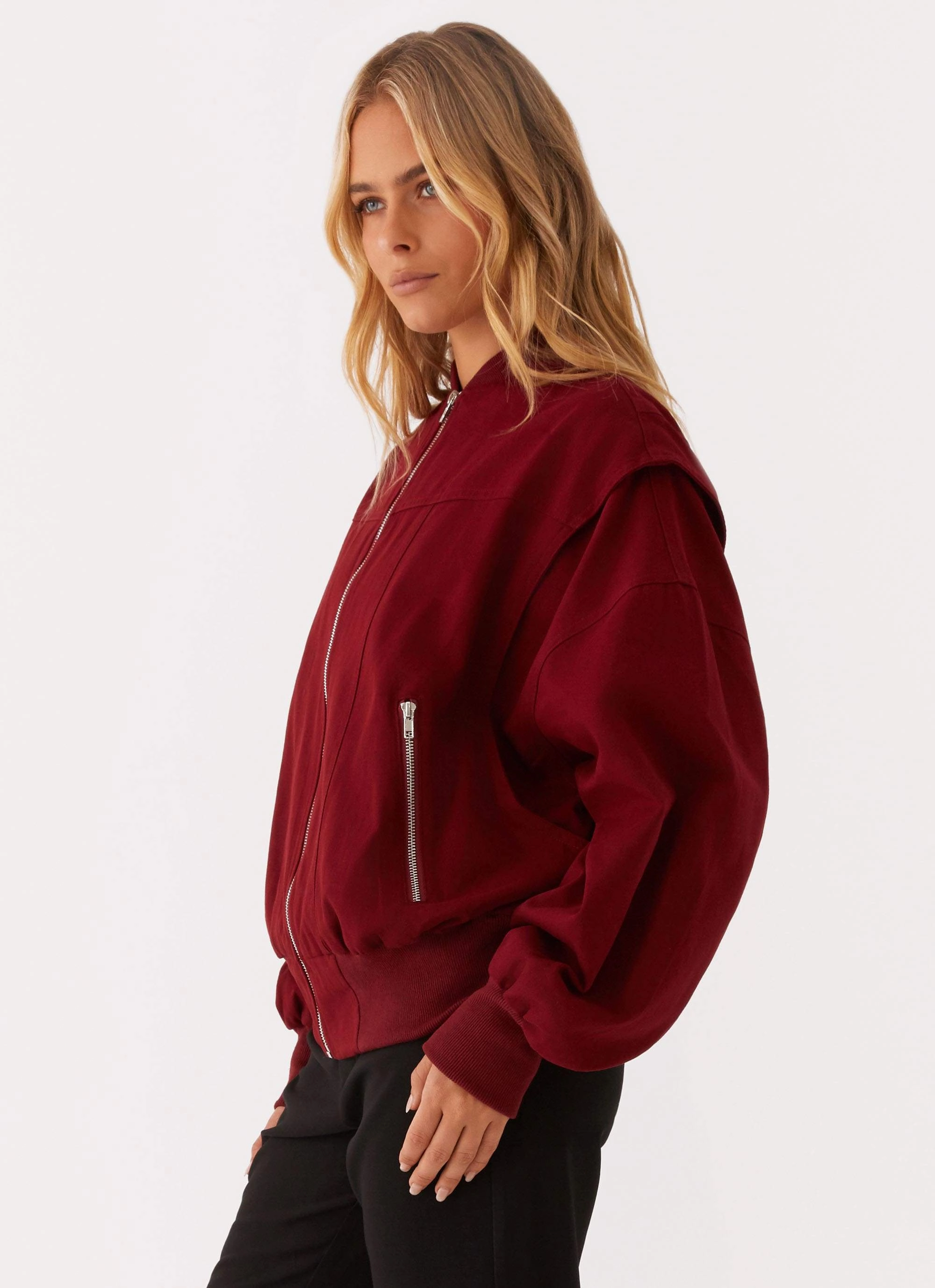Alabama Bomber Jacket - Red Reflective Detailing Layered Protection