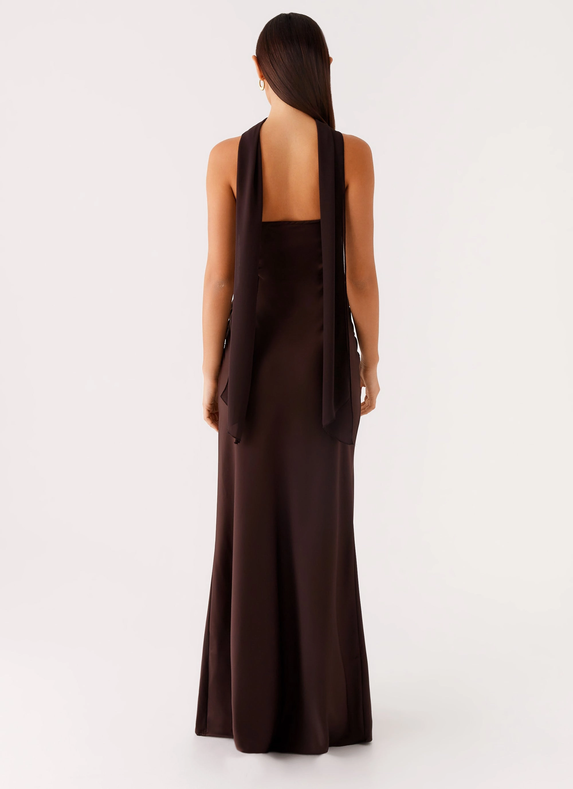 Alaine Scarf Maxi Dress - Dark Chocolate Office Shape