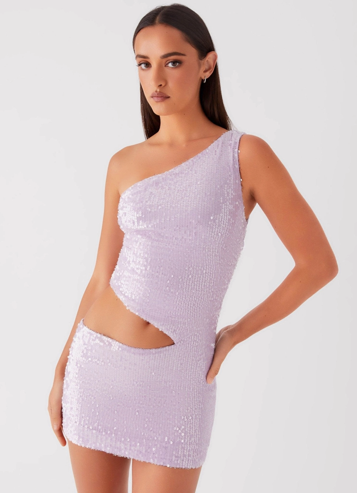 Alannah Sequin Mini Dress - Lilac All-Occasion Look