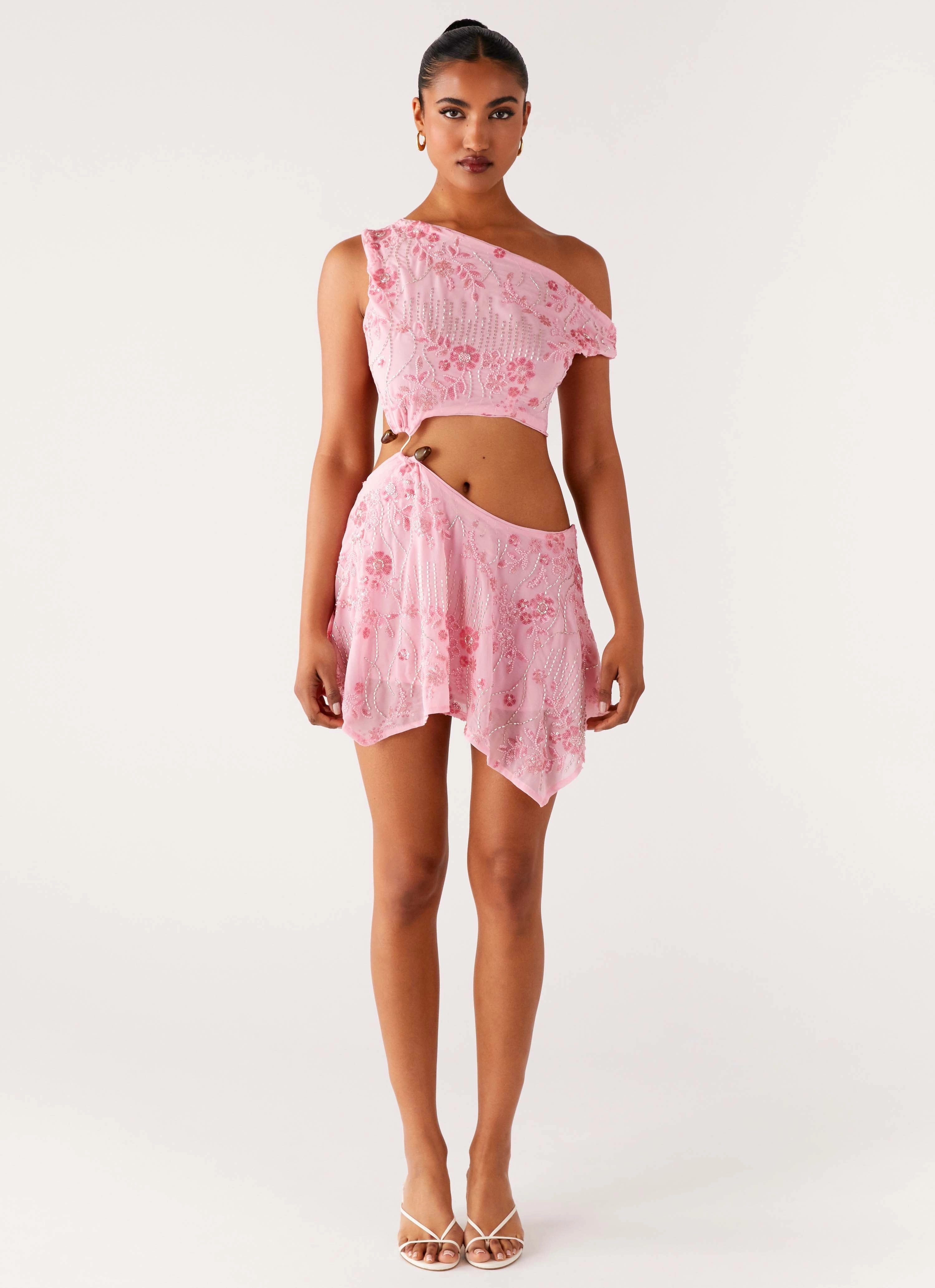 Aletta Sequin Mini Dress - Pink Cool Tone