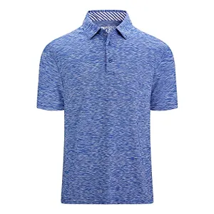 Alex Vando Mens Golf Shirt Moisture Wicking Quick-Dry Short Sleeve Casual Polo Shirts for Men,Blue,XL
