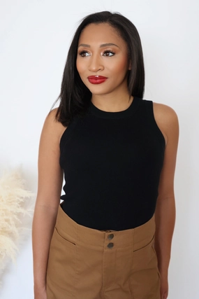 Alexis Knit Tank - Black (FINAL SALE) Soft touch finish AbrasionResistantFabric