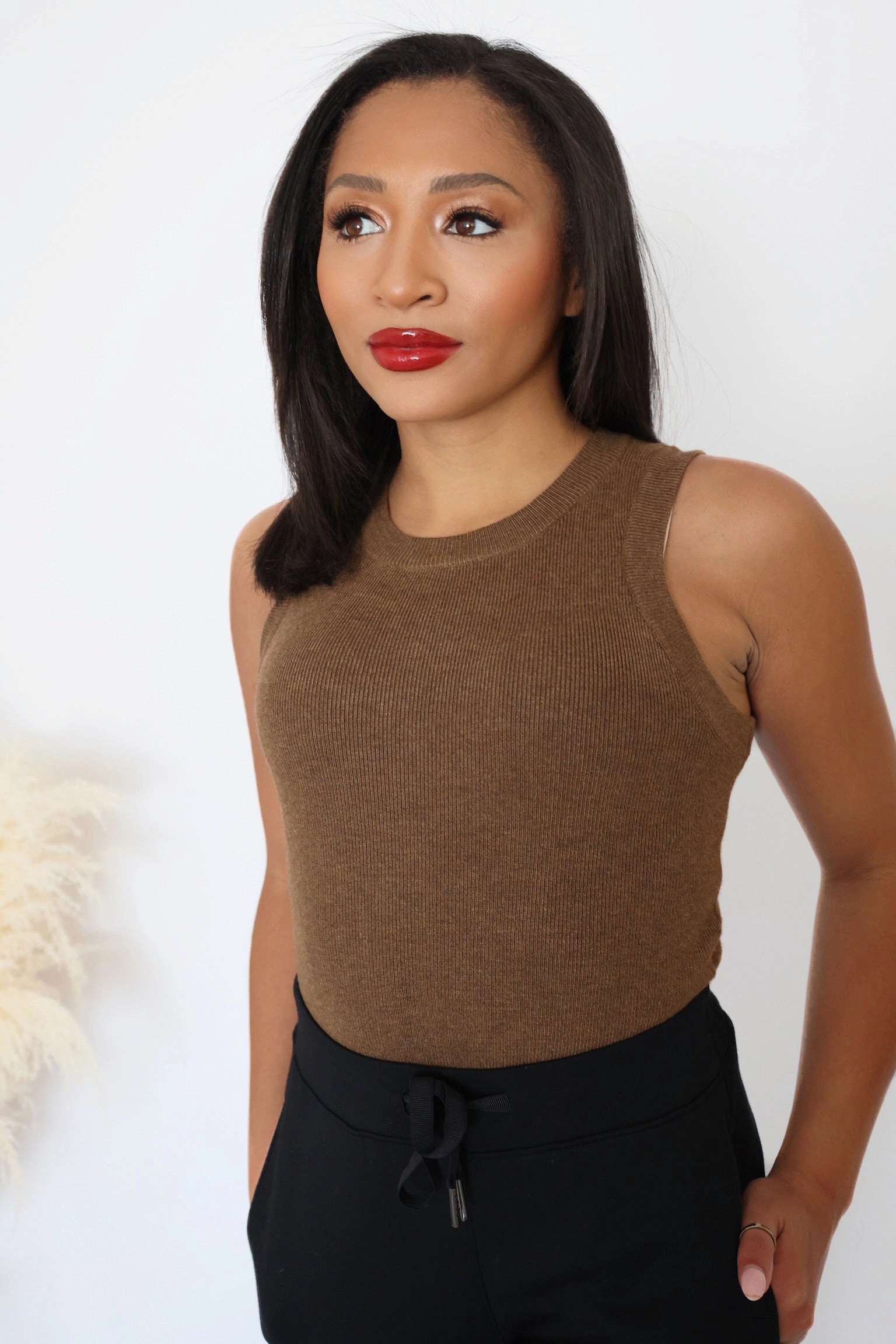 Alexis Knit Tank - Brown (FINAL SALE) Trendy Shirt