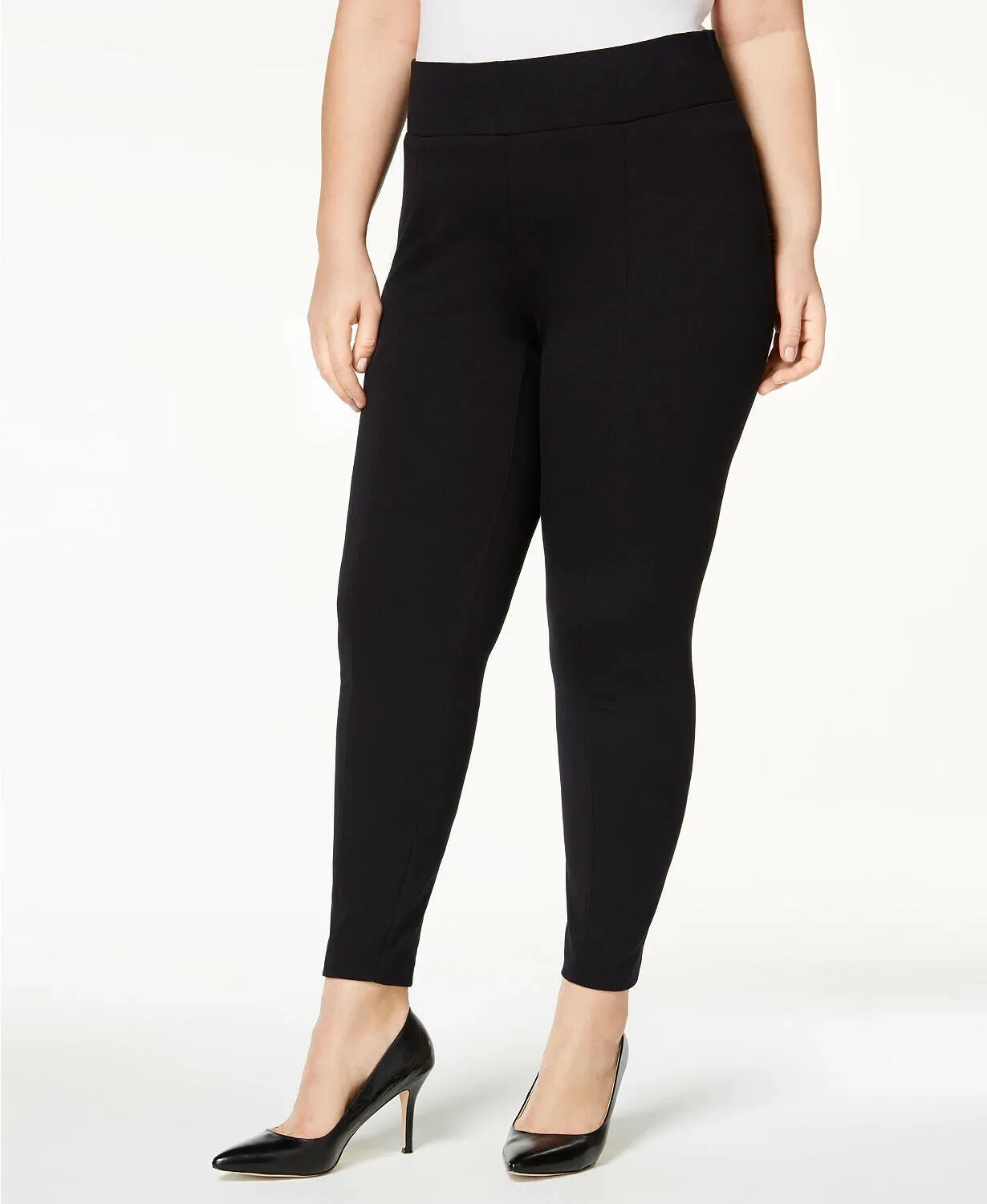 Alfani Women Plus Size Ponte-Knit Leggings in Deep Black - size 3X