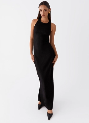 Alice Cut Out Maxi Dress - Black Platinum Glow Smart Fit Side-Pocket Alice Cut Out Maxi Dress - Black