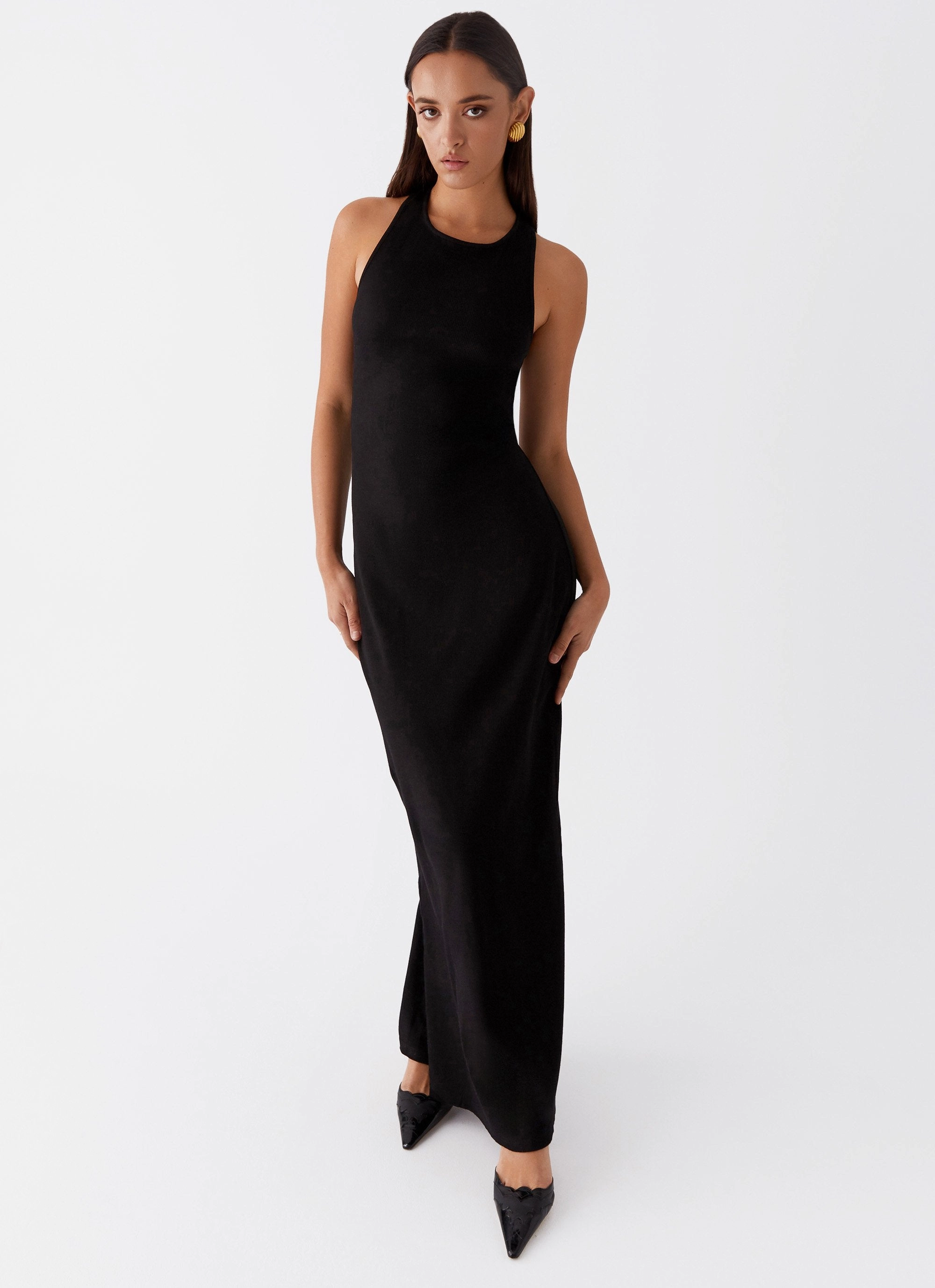 Smart Fit Side-Pocket Alice Cut Out Maxi Dress - Black