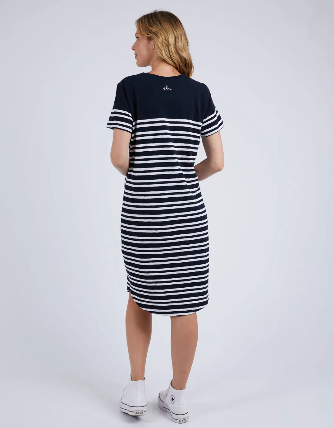 Aligner Tee Dress - Navy/White Stripe