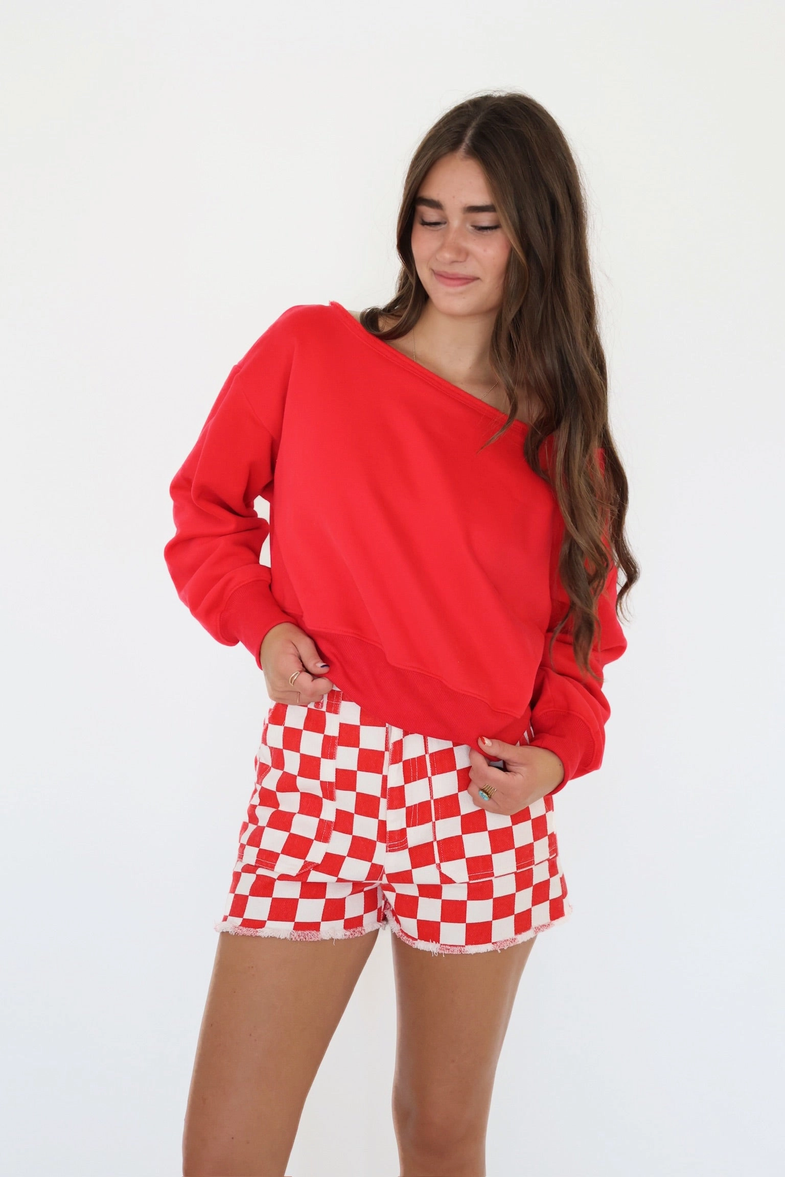 Alina Crop Sweatshirt Oversized Collar