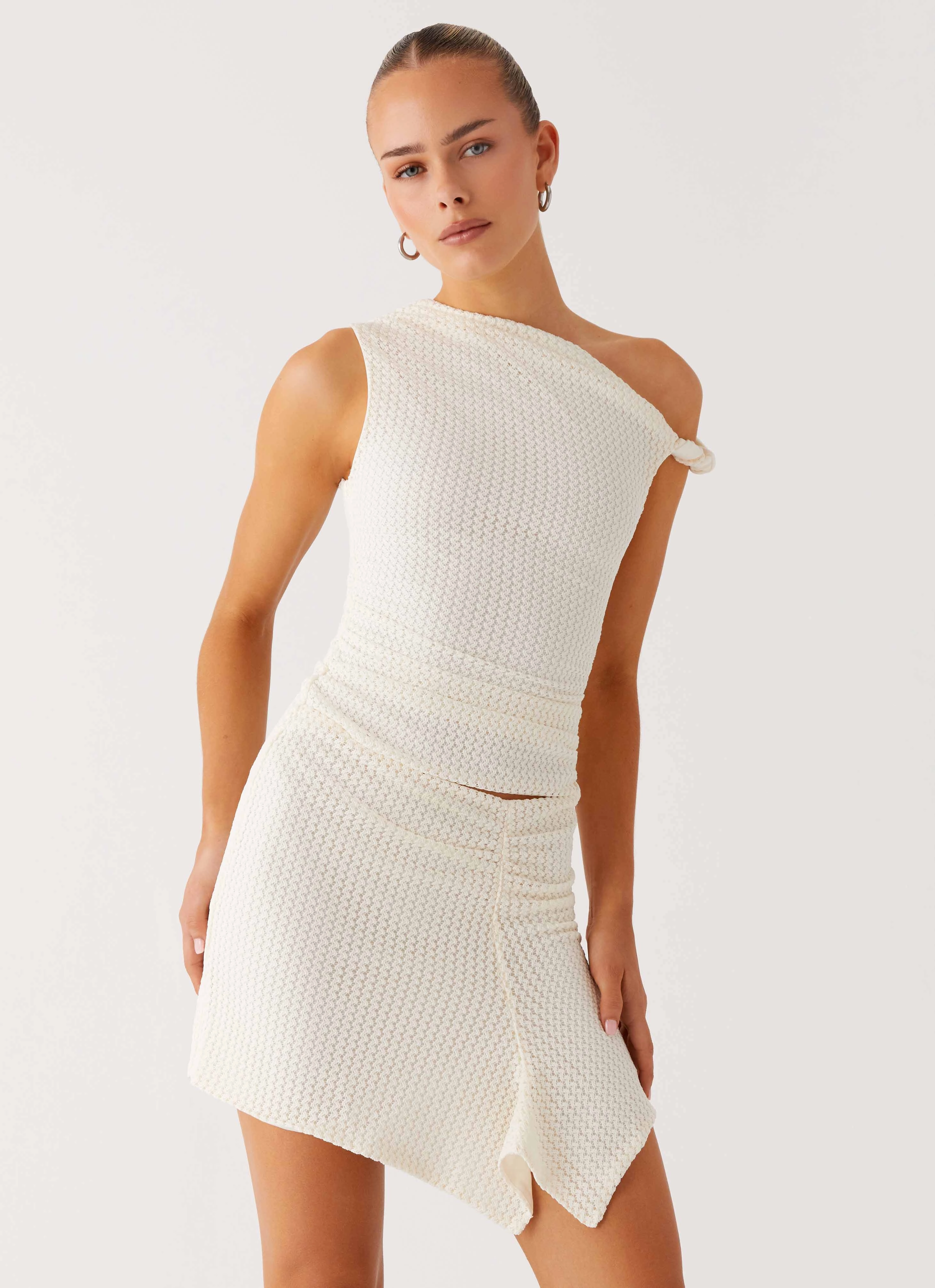 Satin Soft Alina Mini Dress - Ivory