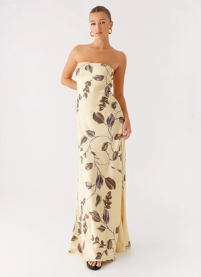 Stylish Feel Skin Touch Alisa Strapless Maxi Dress - Buttercream Bliss